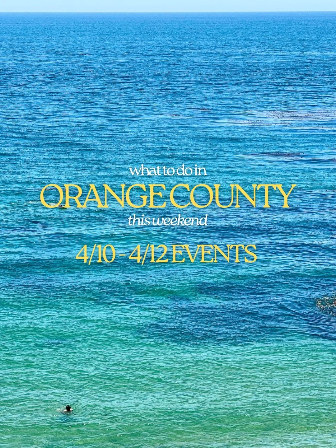 So many great events in OC this weekend 🌞🩵

Friday, April 10
Free Yoga Fridays &mdash; The CAMP &ndash; Costa Mesa (9&ndash;11 AM; two sessions; free) @thecampoc 

Saturday, April 11
Newport Harbor Farmers&rsquo; Market &mdash; 9 AM&ndash;1 PM
Sout