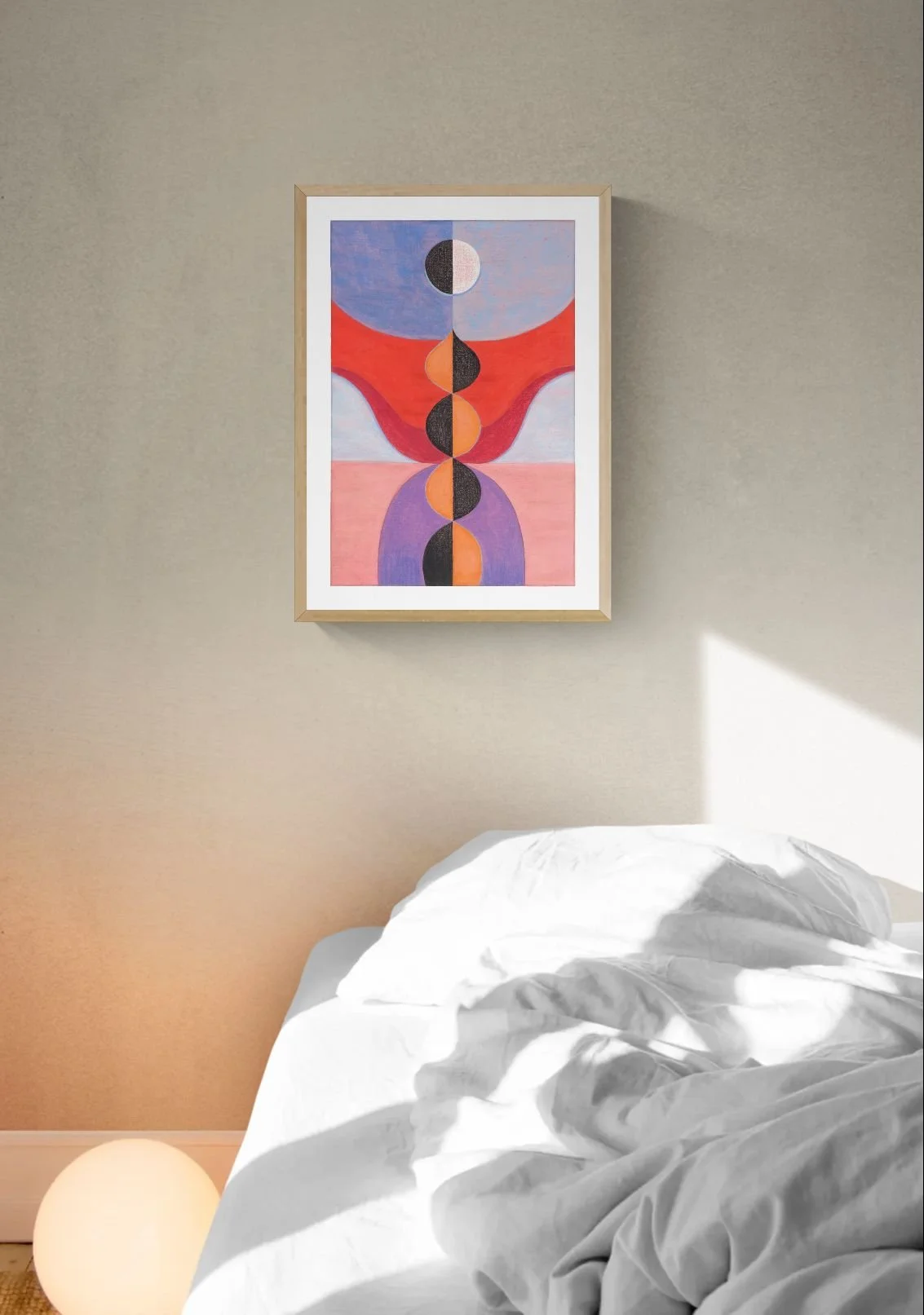 Shaded bedroom with bright globe floor lamp.jpeg