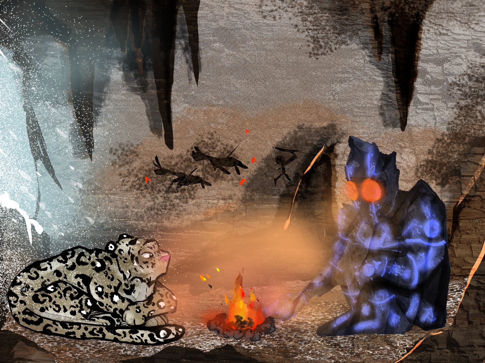 Mountain Golem and a visitor