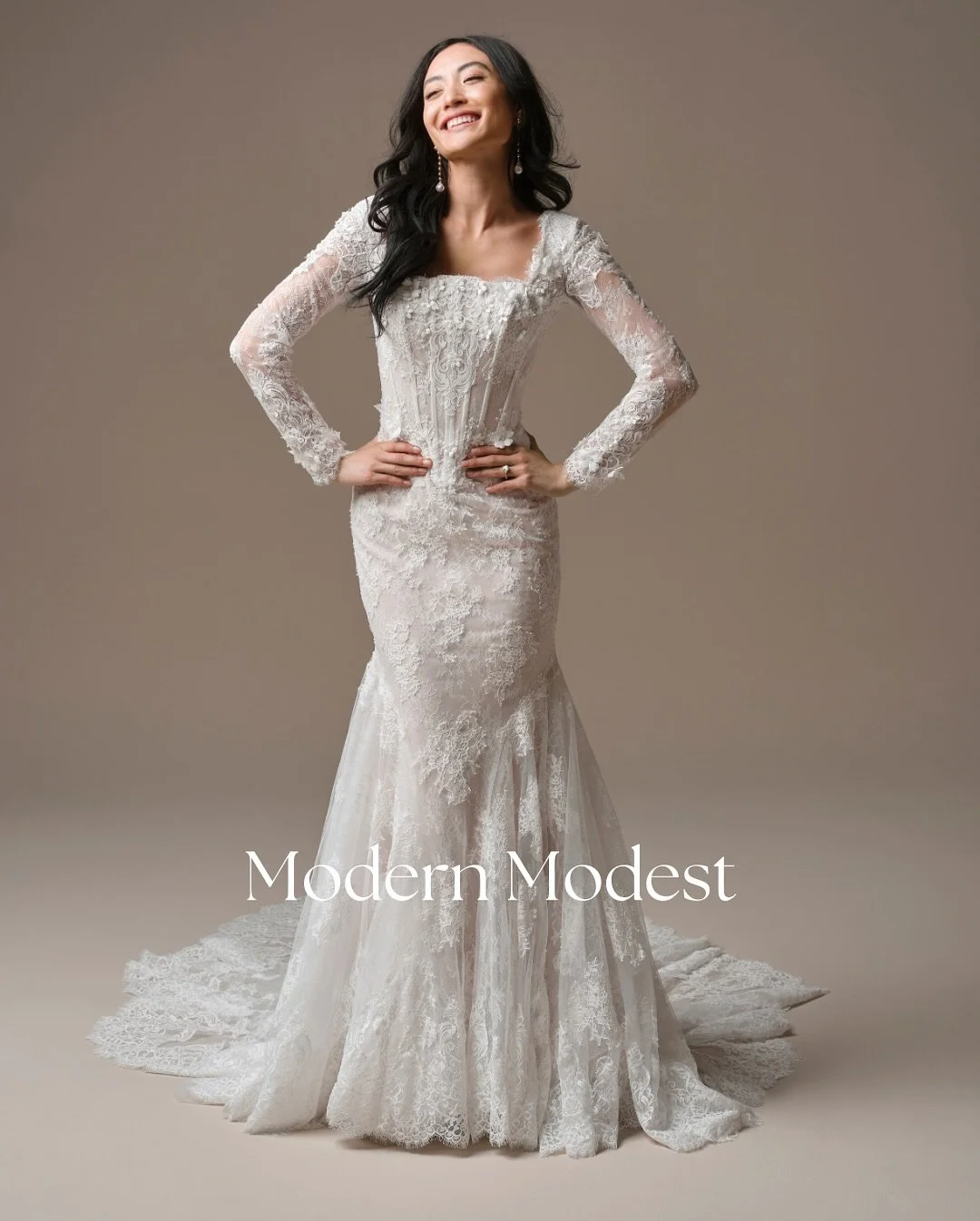 Modern Modest 💫🤍✨🕊️⁠ ⁠Soft lace, dreamy sleeves, classic lines, but with a modern twist&mdash;these modest gowns were made for your love story. Effortlessly beautiful, always true to you. Which style feels like your forever vibe?⁠
⁠
Ready to fall 