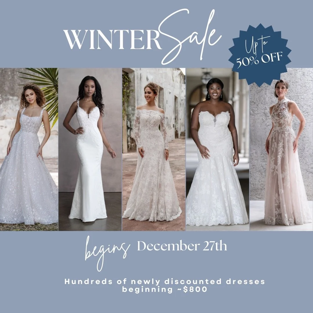 The Low&rsquo;s Bridal Winter Sale is almost here! ❄️⁠
Hundreds of newly discounted dresses beginning ~$800 ✨Sizes 0-34✨⁠
⁠
Limited appointments available starting Dec 17th. ⁠
The sale is in full swing 💫on Dec 27th! ⁠
⁠
Sale Appointment Includes ⁠
✨