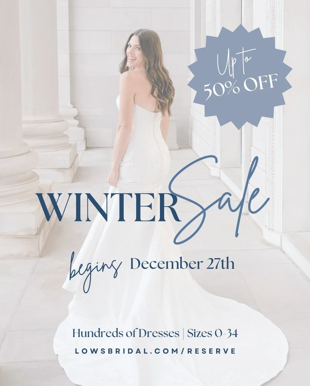 The Low&rsquo;s Bridal Winter Sale has arrived! ❄️⁠
Hundreds of newly discounted dresses beginning ~$800 ⁠
✨Sizes 0-34✨⁠
⁠
Limited appointments available starting Dec 17th. ⁠
The sale is in full swing 💫 on Dec 27th! ⁠
⁠
Sale Appointment Includes ⁠
✨