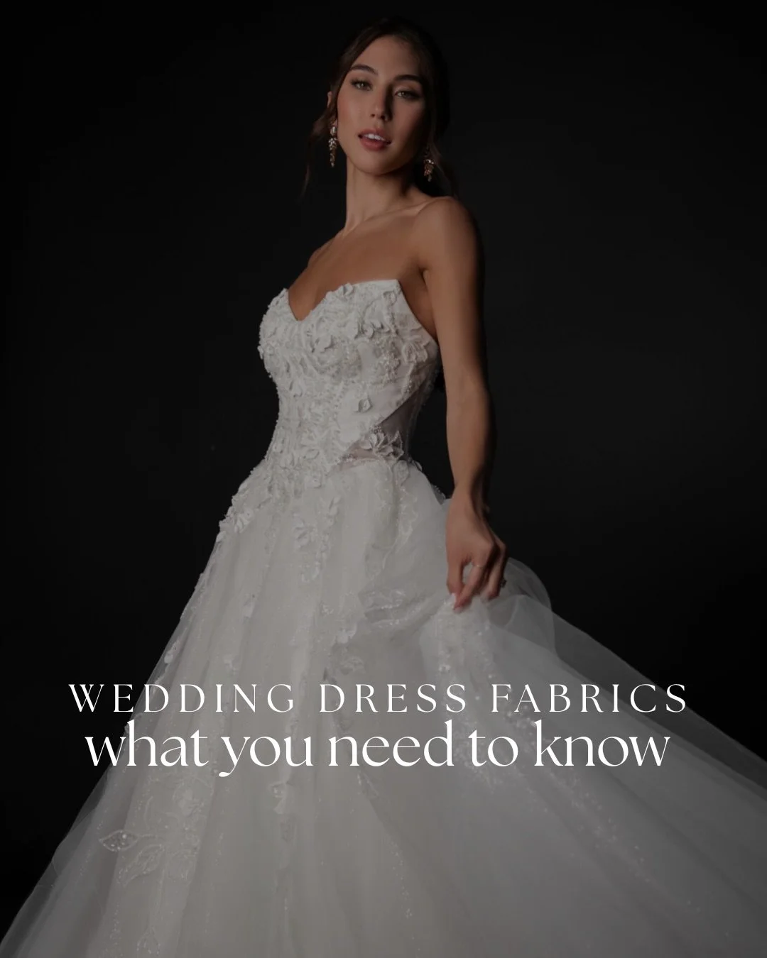 💕From the silky glow of satin to the airy drape of chiffon and the timeless romance of lace &mdash; the fabric you choose shapes your bridal look just as much as the silhouette.✨ ⁠
⁠
Just a little fabric insight to inform and inspire! ⁠
Your dream d