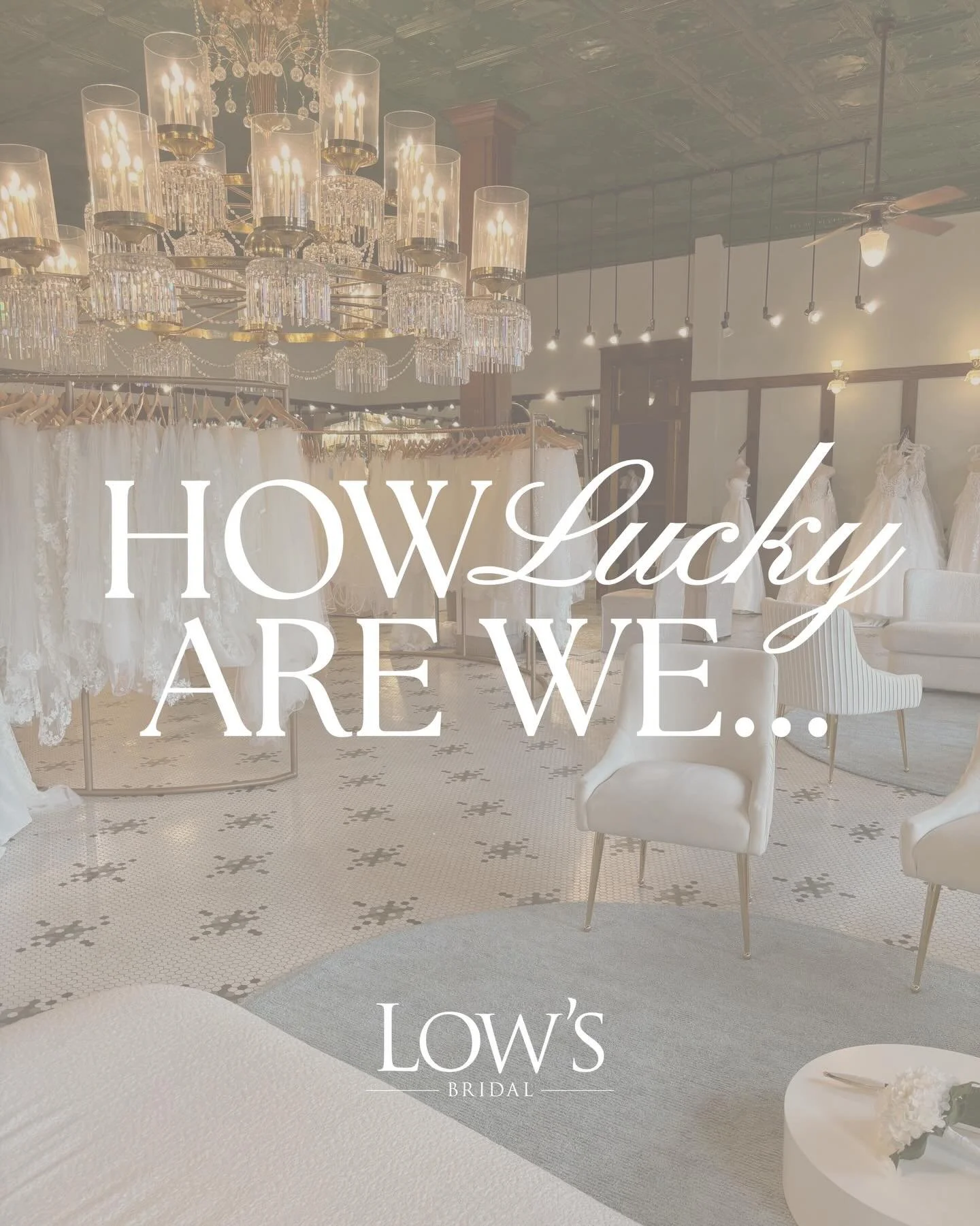 Feeling extra lucky today. ✨⁠
⁠
There&rsquo;s nothing we love more than getting to be part of these once-in-a-lifetime moments with you. ⁠
⁠
Are you feeling lucky? Request your appointment today!⁠
📞 870-734-3244 ⁠
💻 lowsbridal.com/reserve