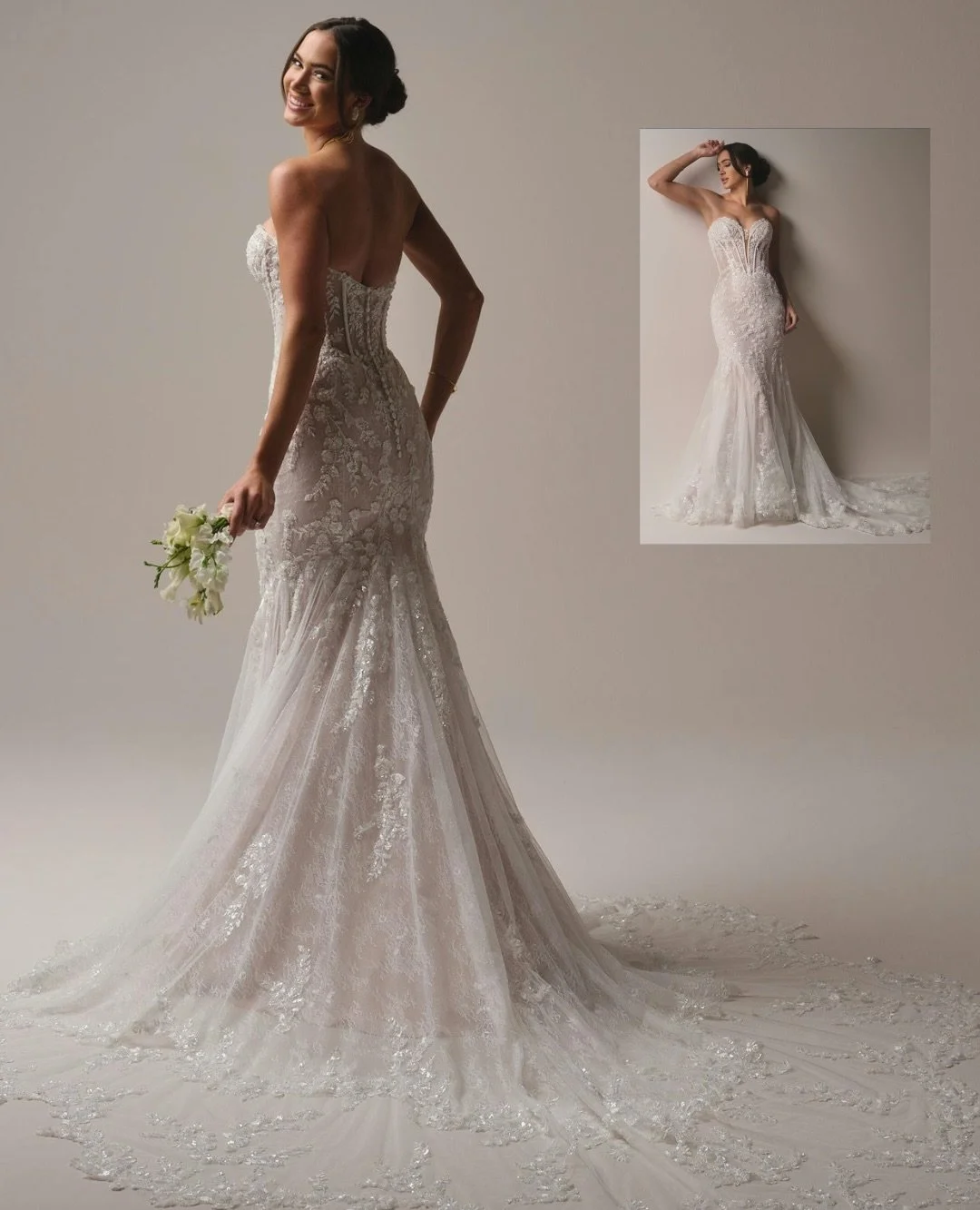 If you&rsquo;re looking to make a serious statement for your walk down the aisle, these dramatic trains are everything right now ✨️⁠
⁠
From royal inspired cathedral length trains to statement backs with intricate lace, we&rsquo;ve curated a collectio