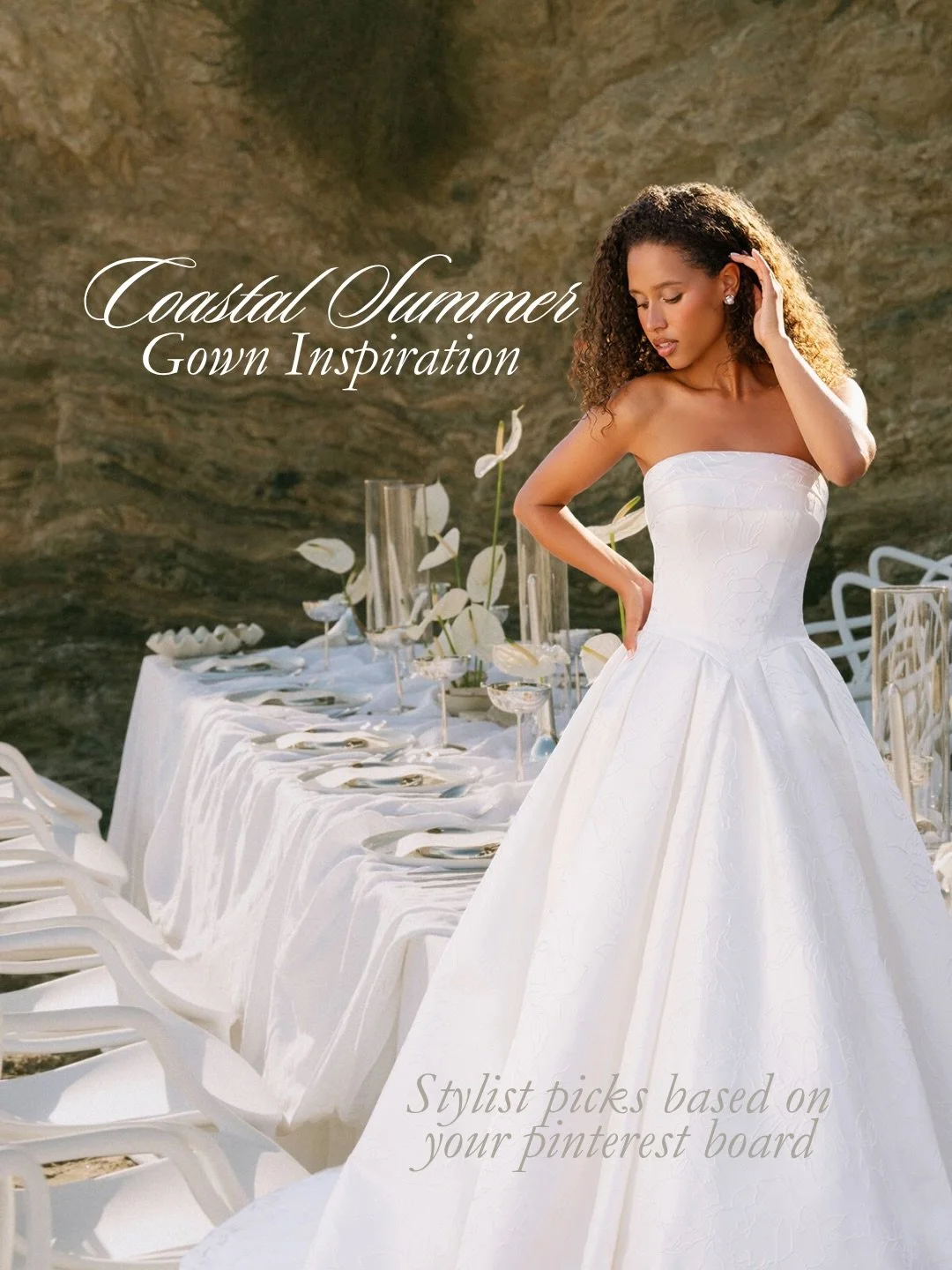 If your inspiration is full of seaside wedding vibes, we&rsquo;ve curated a selection of dresses perfect for your destination. These gowns prioritize breathable fabrics and effortless silhouettes &mdash; perfect for our beachy brides. ⁠
⁠
Swipe throu