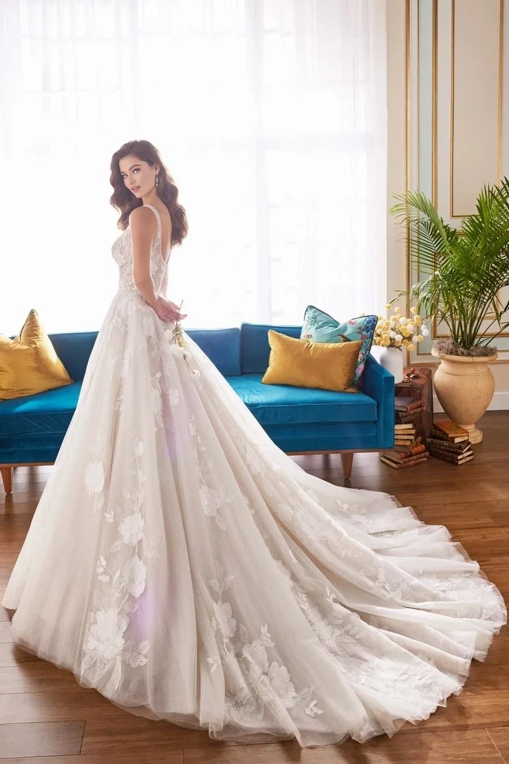 Square Neck Lace Ballgown