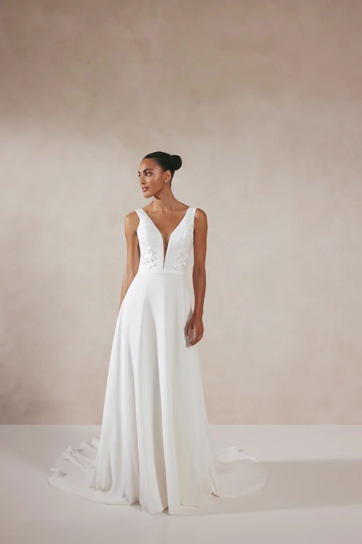 V-Neck Wedding Dress by Justin Alexander