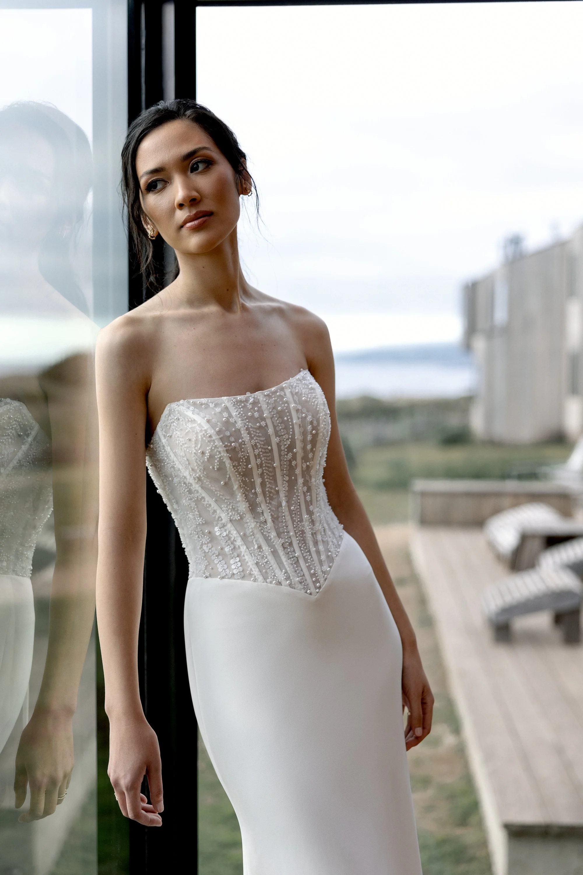 Beaded Bodice Basque Waist