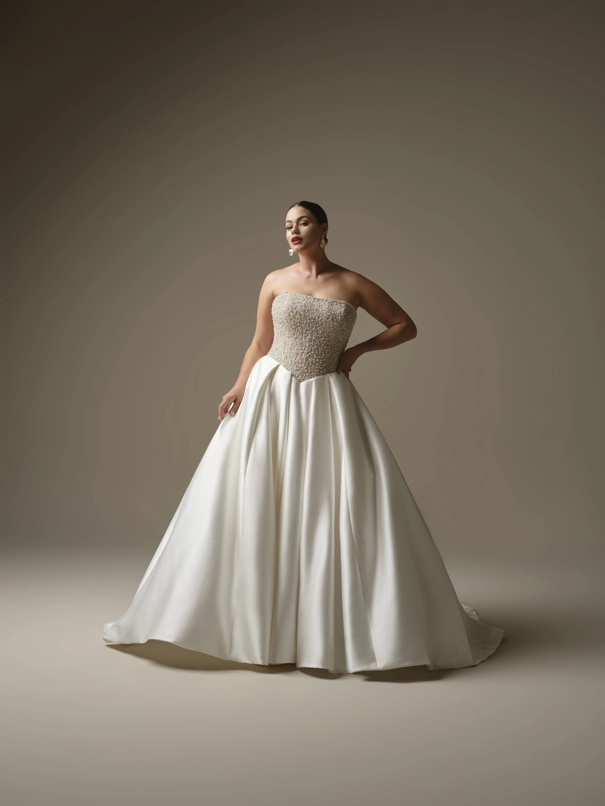 Beaded bodice ballgown