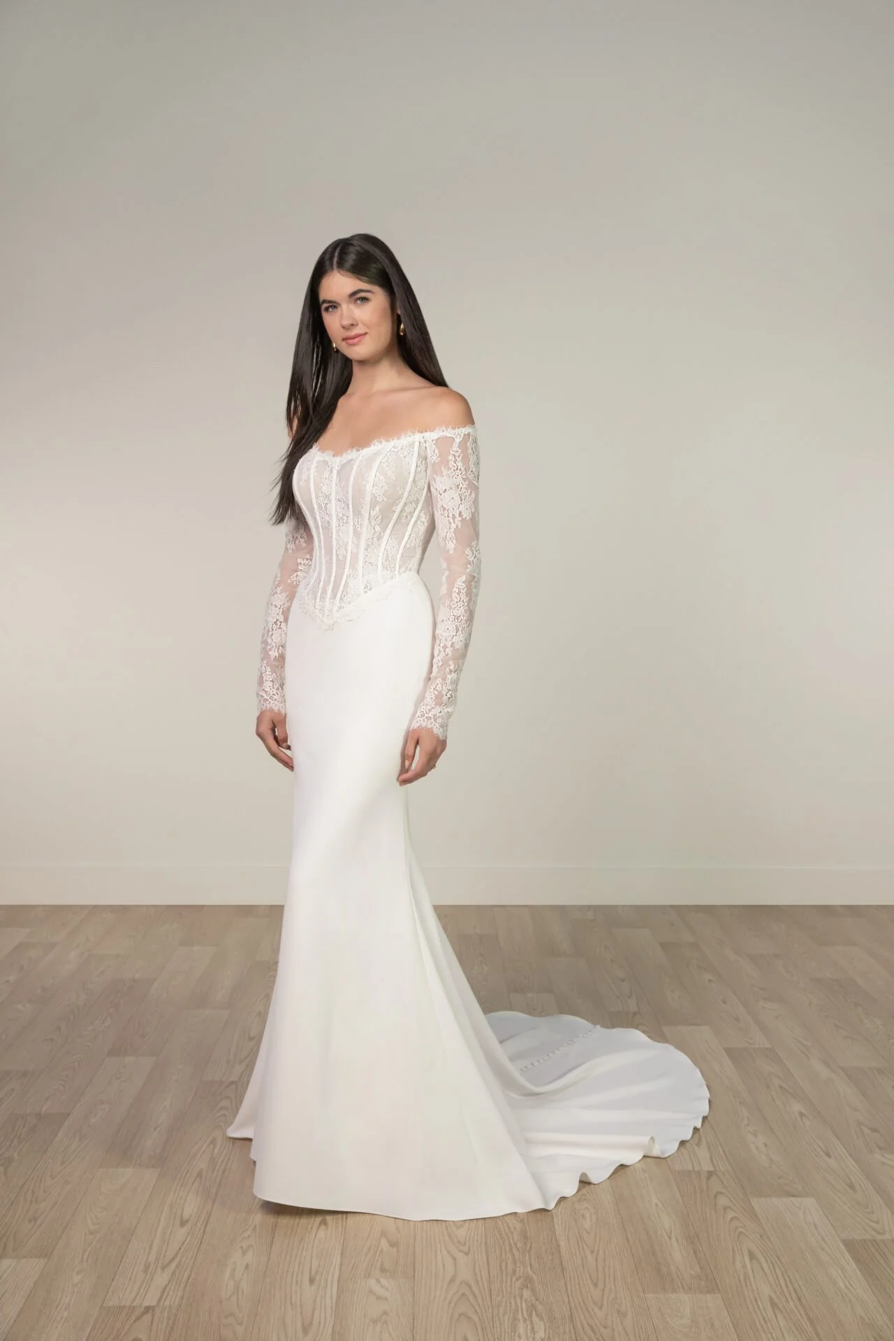 Lace Bodice Crepe Bottom