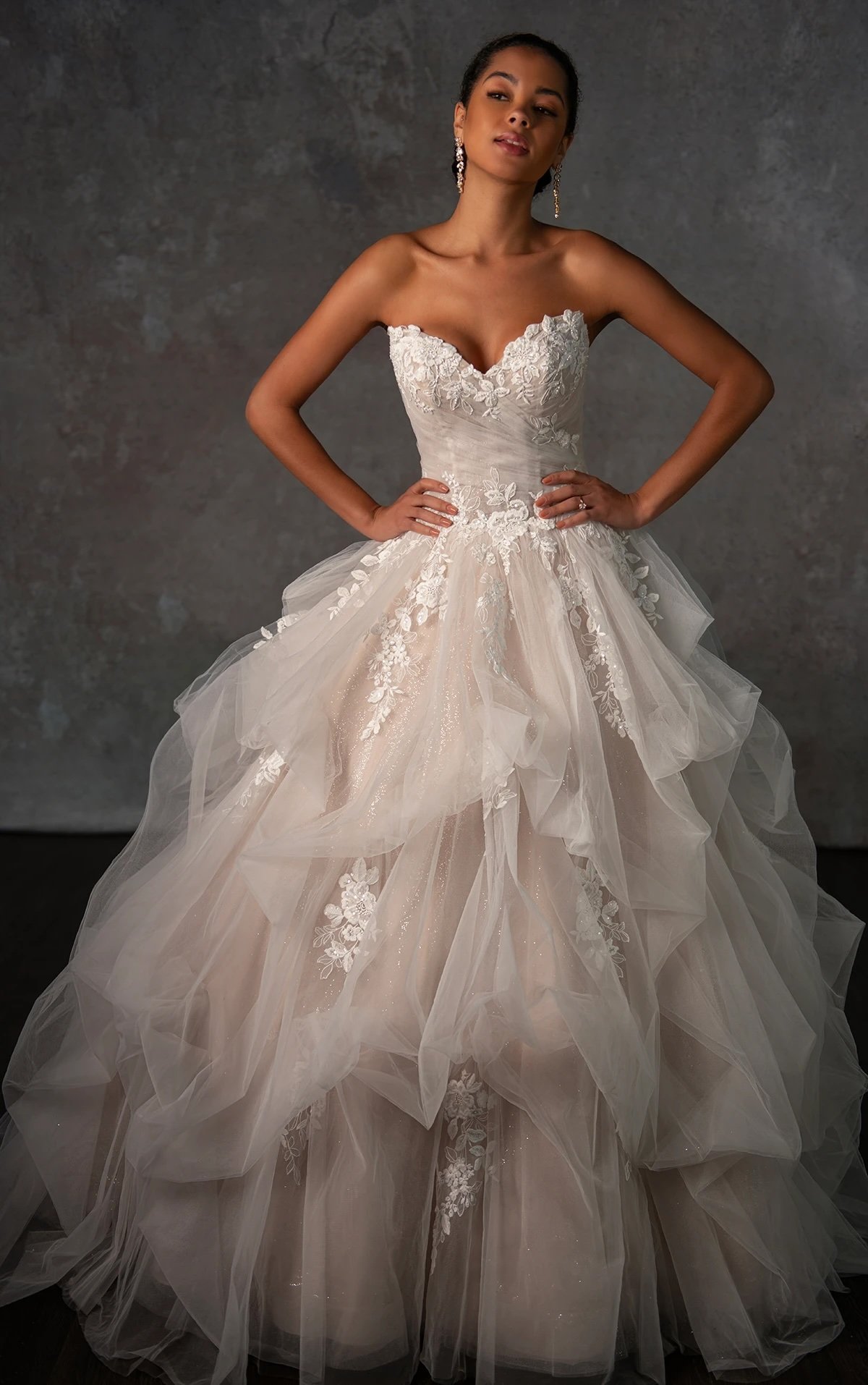 Ballgown with rouched bodice