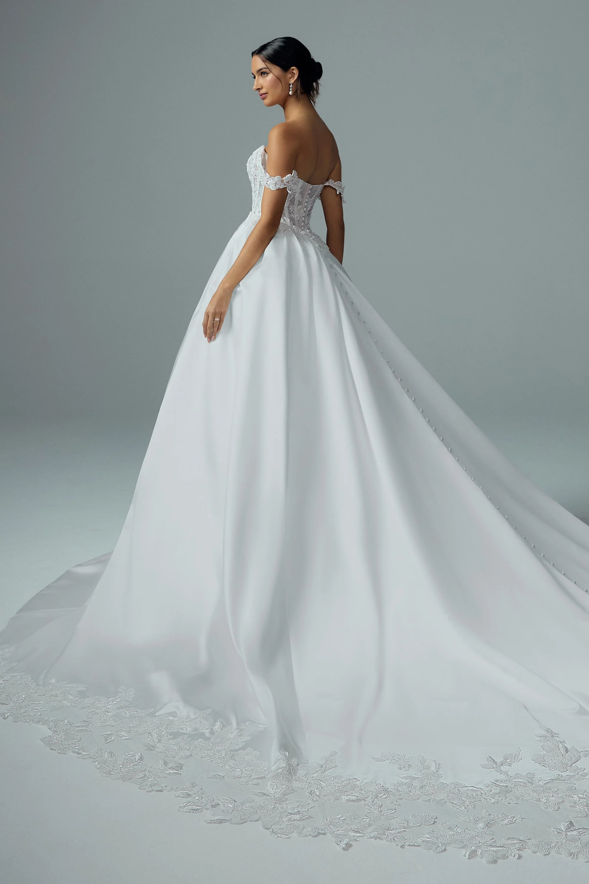 Wedding Dress with Overskirt