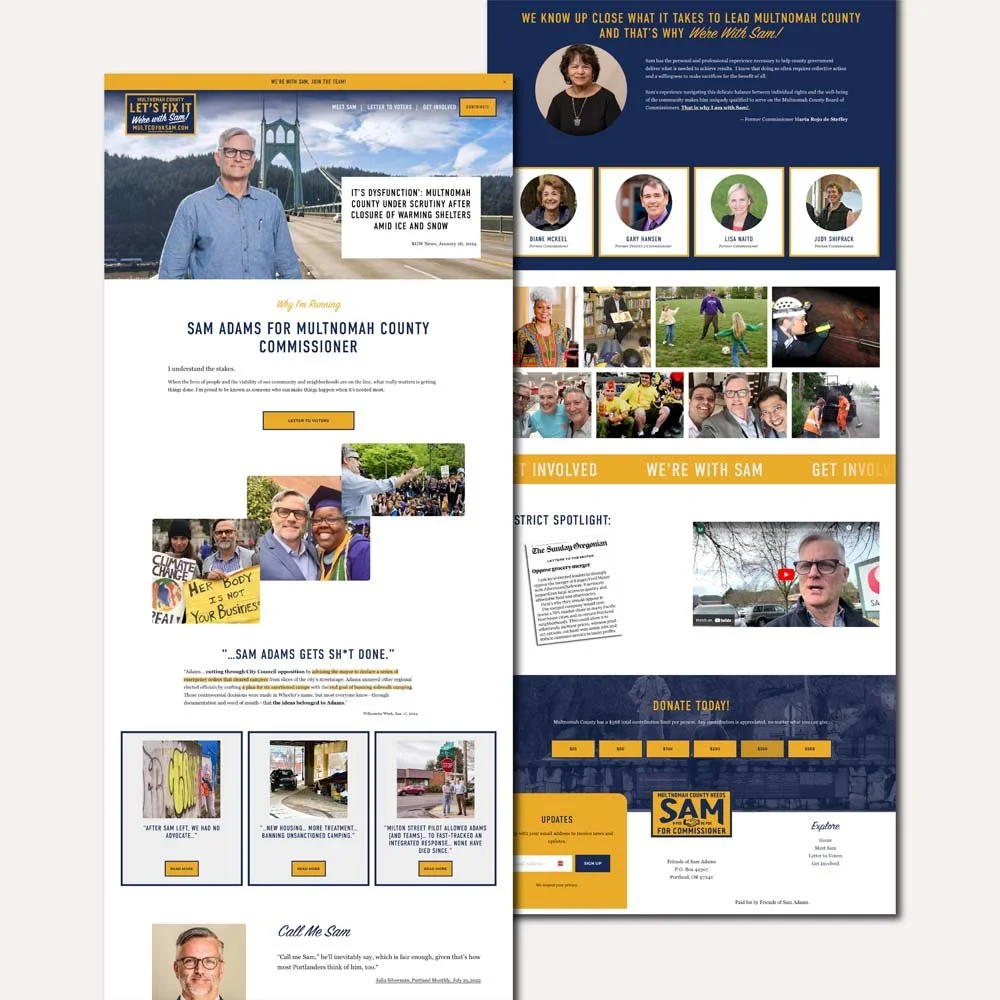 Political Campaign website for County Commissioner