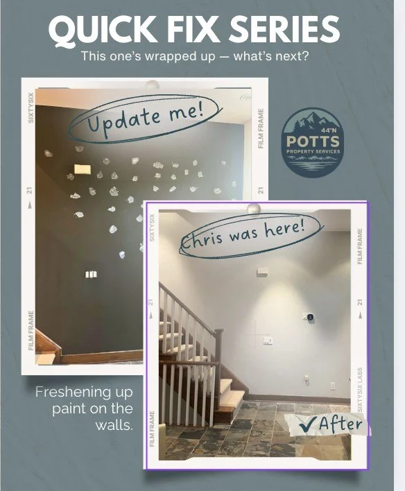 From marked up to made new!

We patched the holes, smoothed things out, and gave this wall a fresh coat of paint. Clean, calm, and finally finished &mdash; just the way it should be.

📍 Serving Collingwood + the Georgian Triangle

📬 Tired of starin