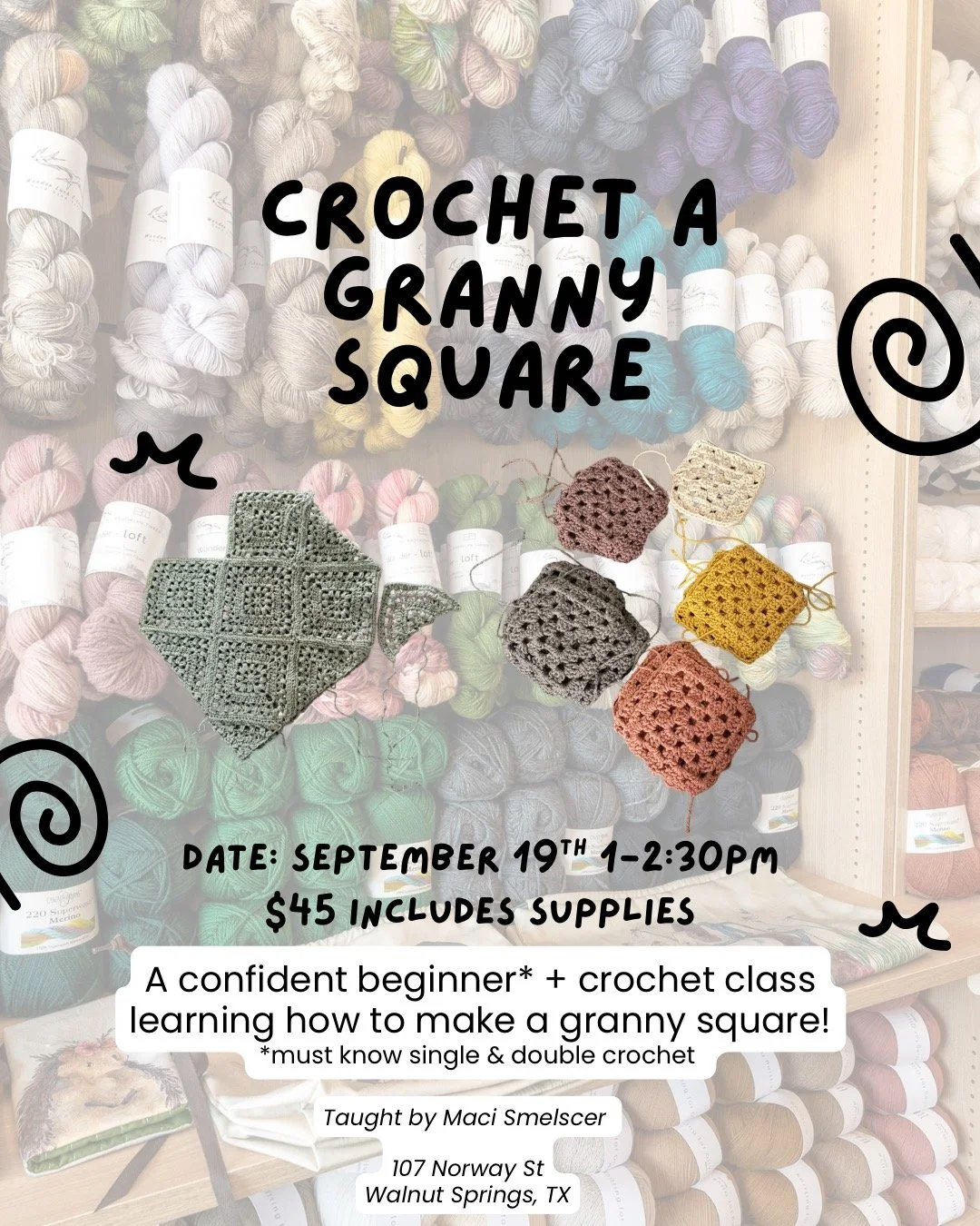 Granny Square Crochet Class