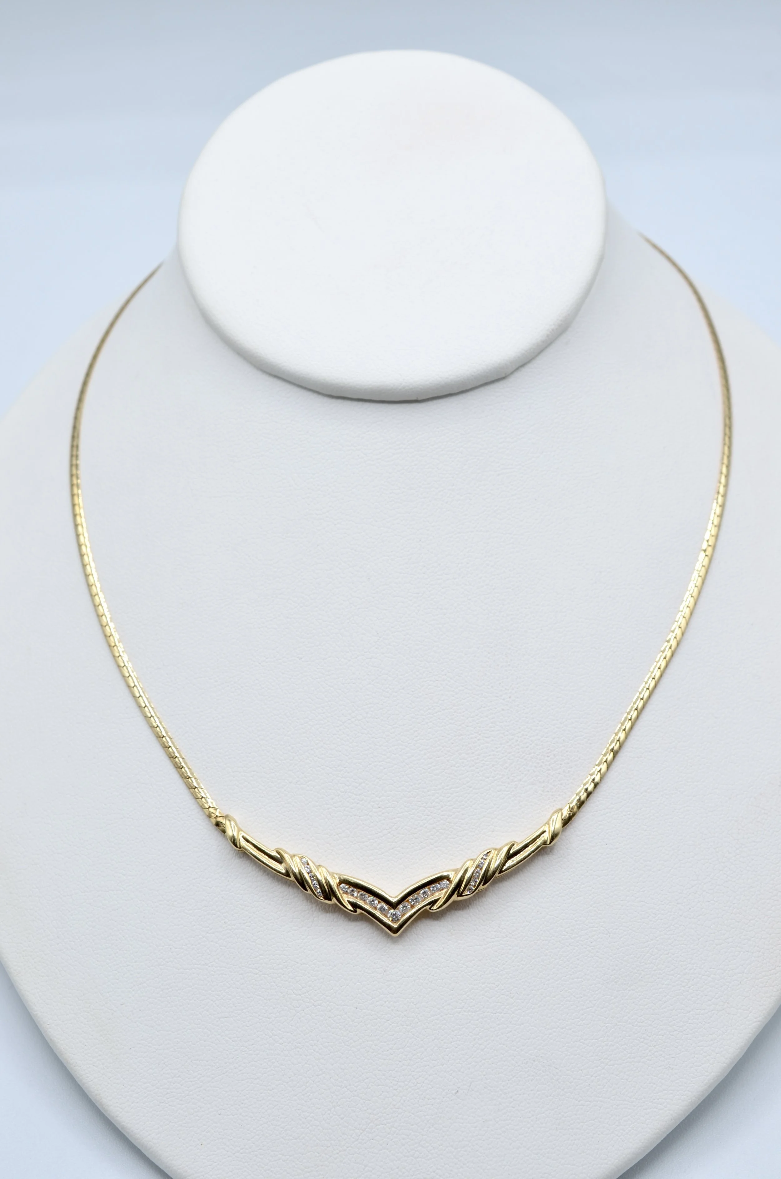 Vintage 14k Gold Natural Diamond Necklace – 10.8g – 17"
