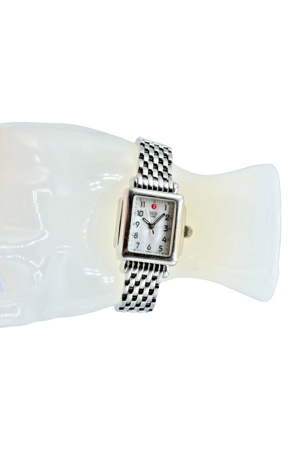 MICHELE Deco Mini MW06D00A0025 MOP Dial Swiss Steel Watch New Battery 23mm
