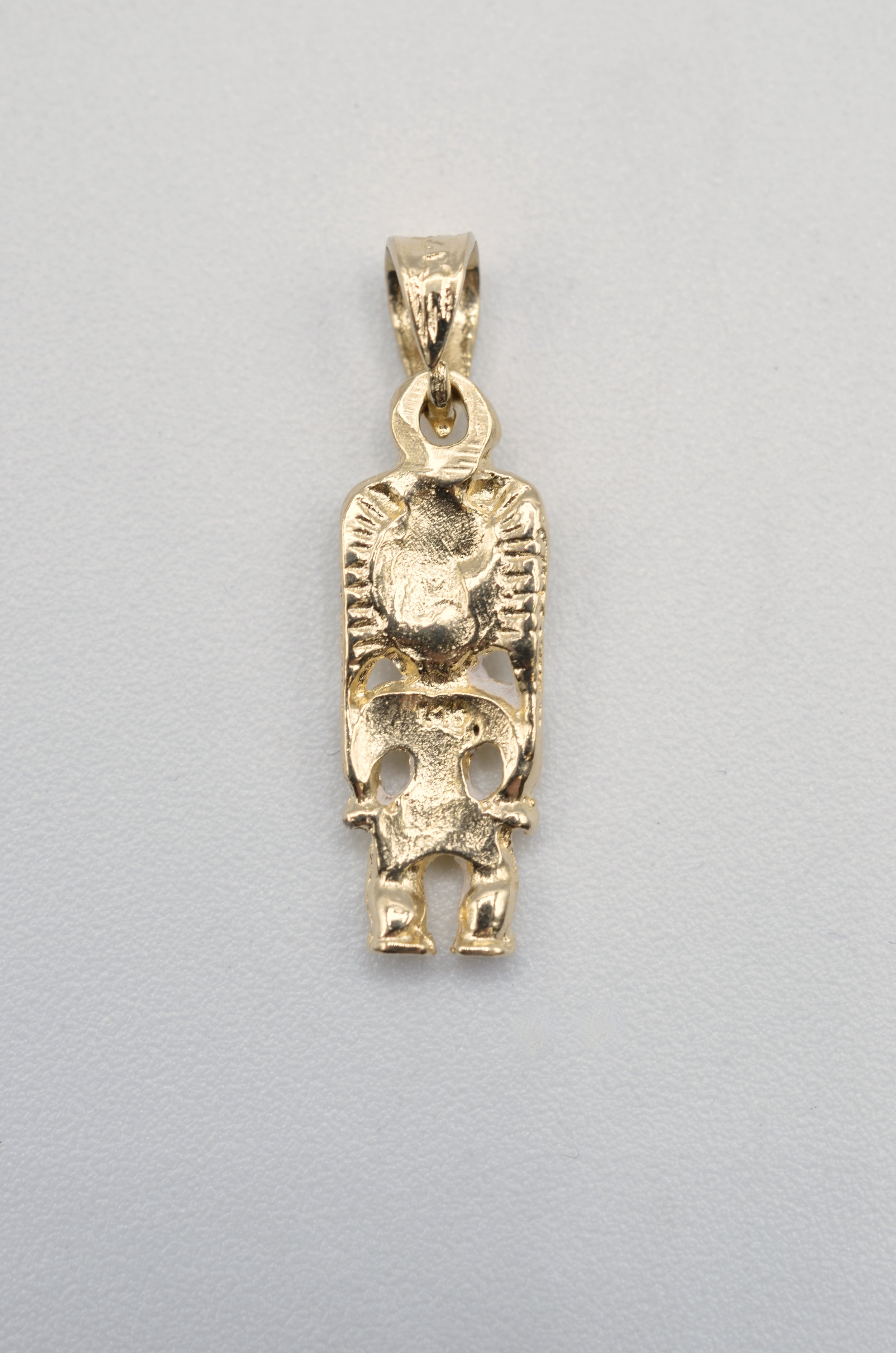 Vintage 14K Gold Hawaiian Tiki god Charm Pendant Diamond Cut 2.5g