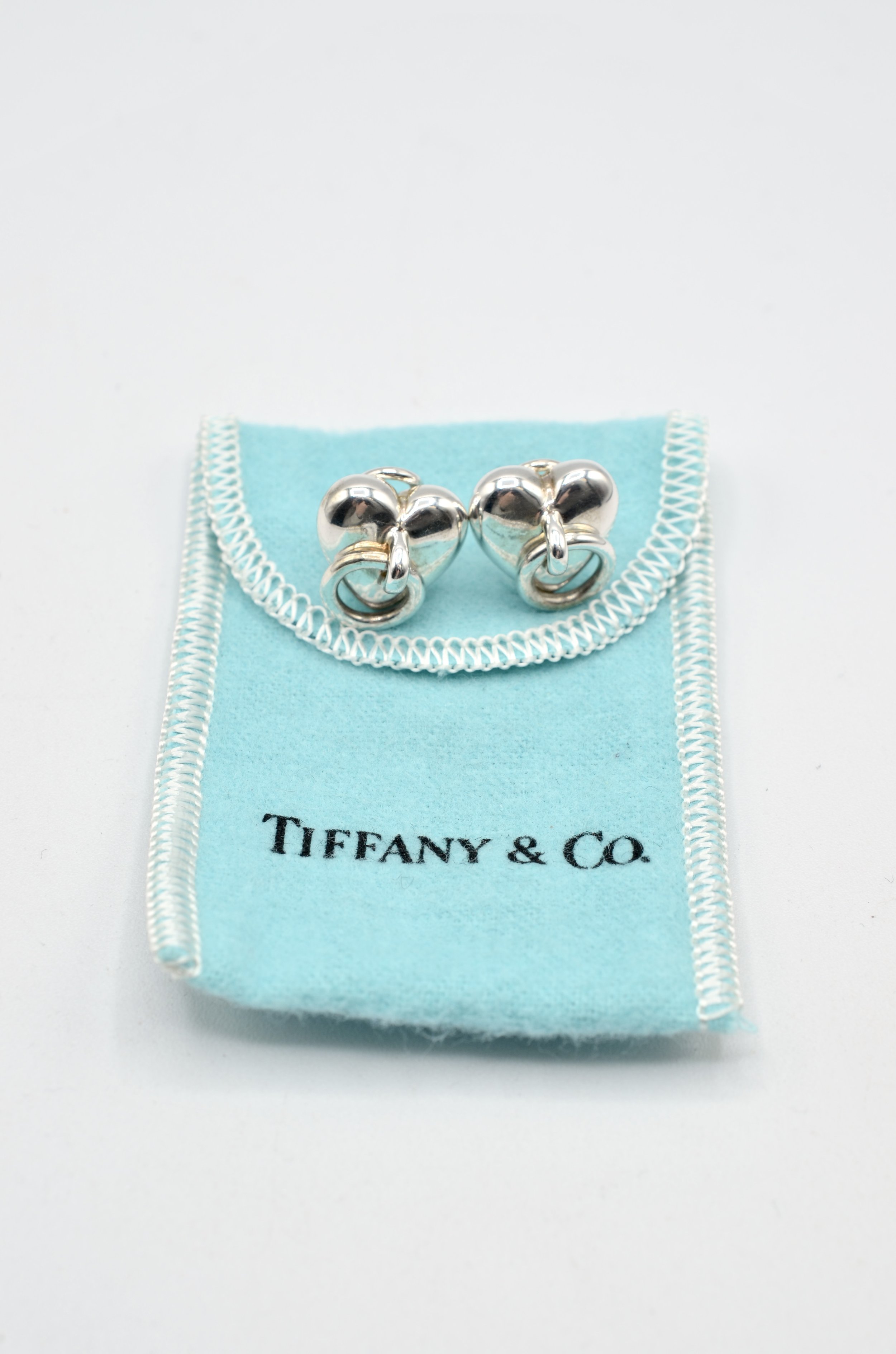Authentic Tiffany & Co. Vintage Heart Door Knocker Clip-On Earrings 925 Silver