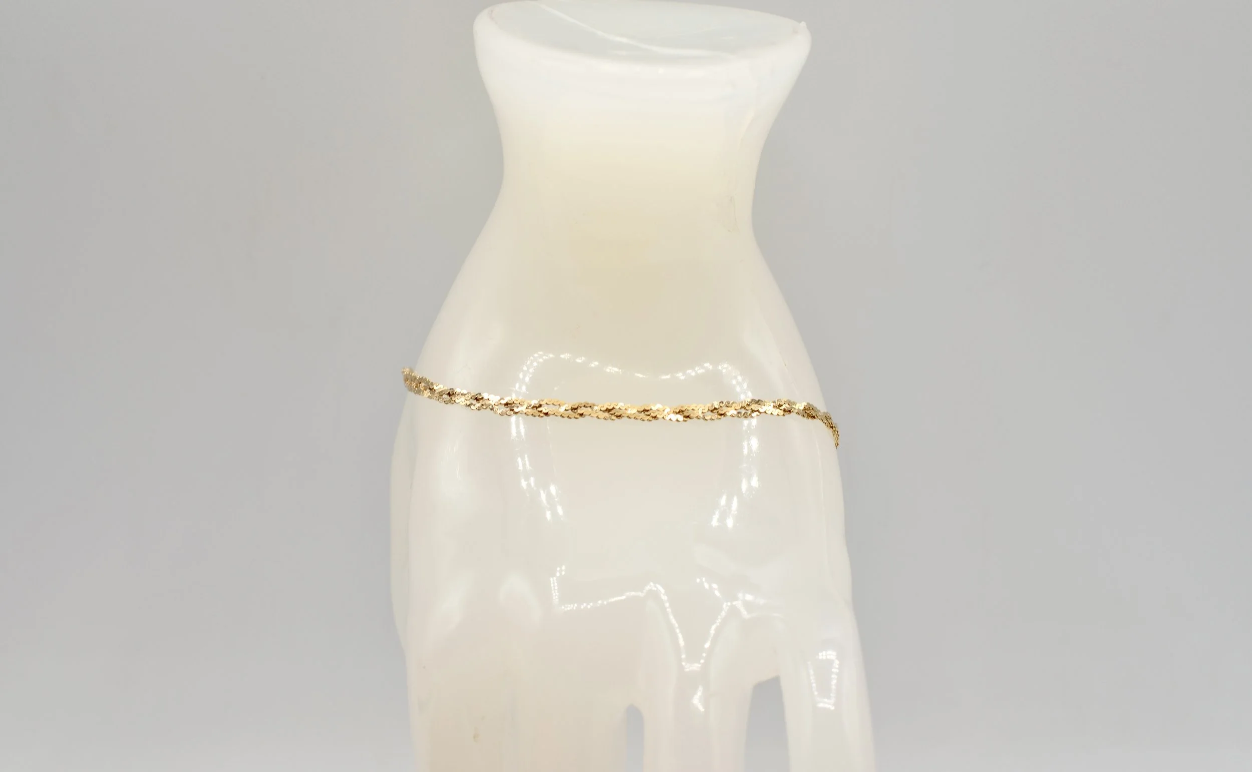 Vintage 14K Gold Flat Braided Bracelet 7" Italy 2.0g