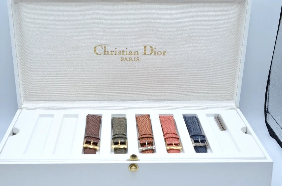 Vintage Christian Dior La Parisienne Watch Strap Set Box Lizard Bands No Watch