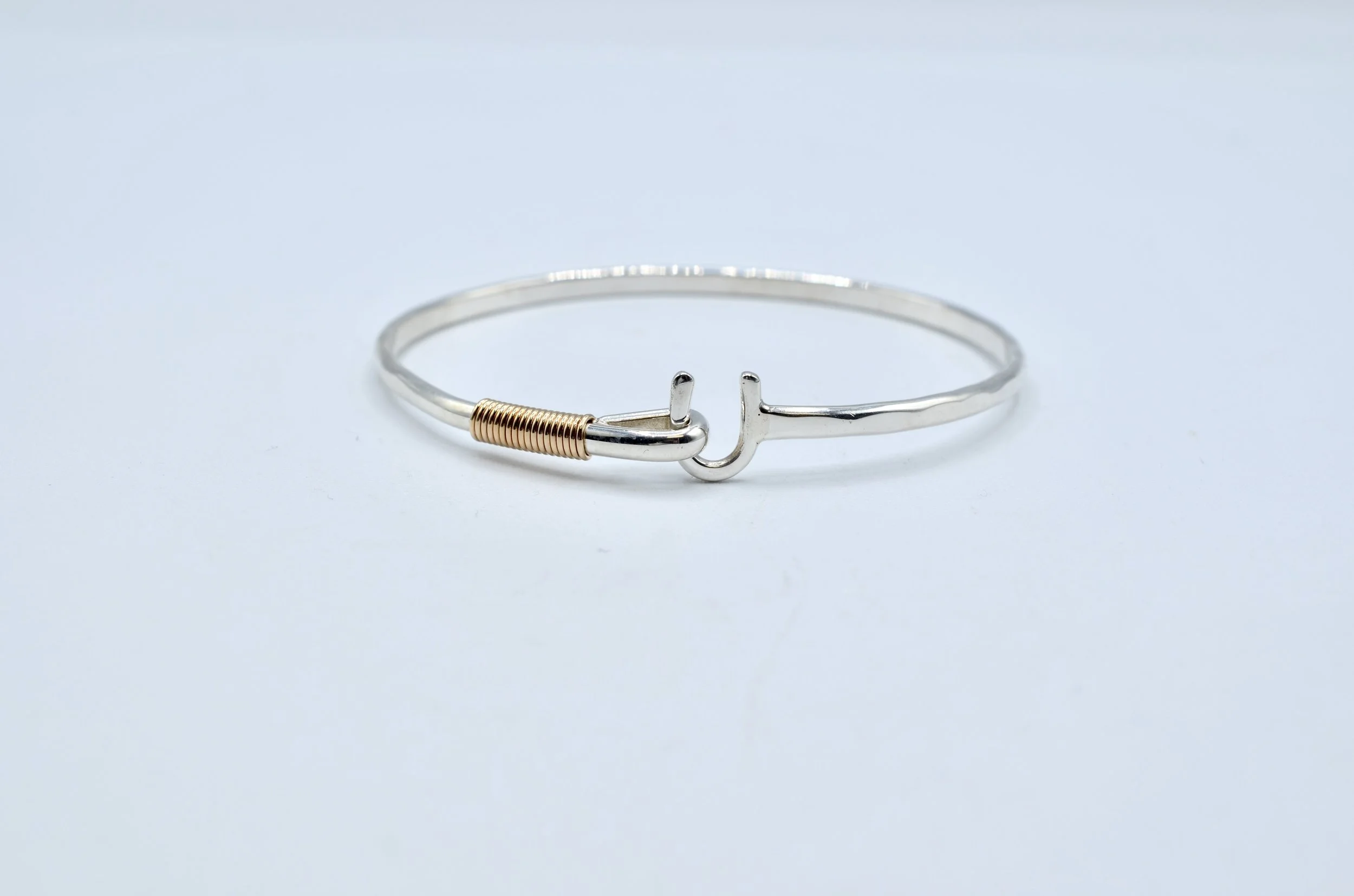 St. Croix Hook Bracelet Sterling Silver 14K Gold Wire Wrap Caribbean Crucian