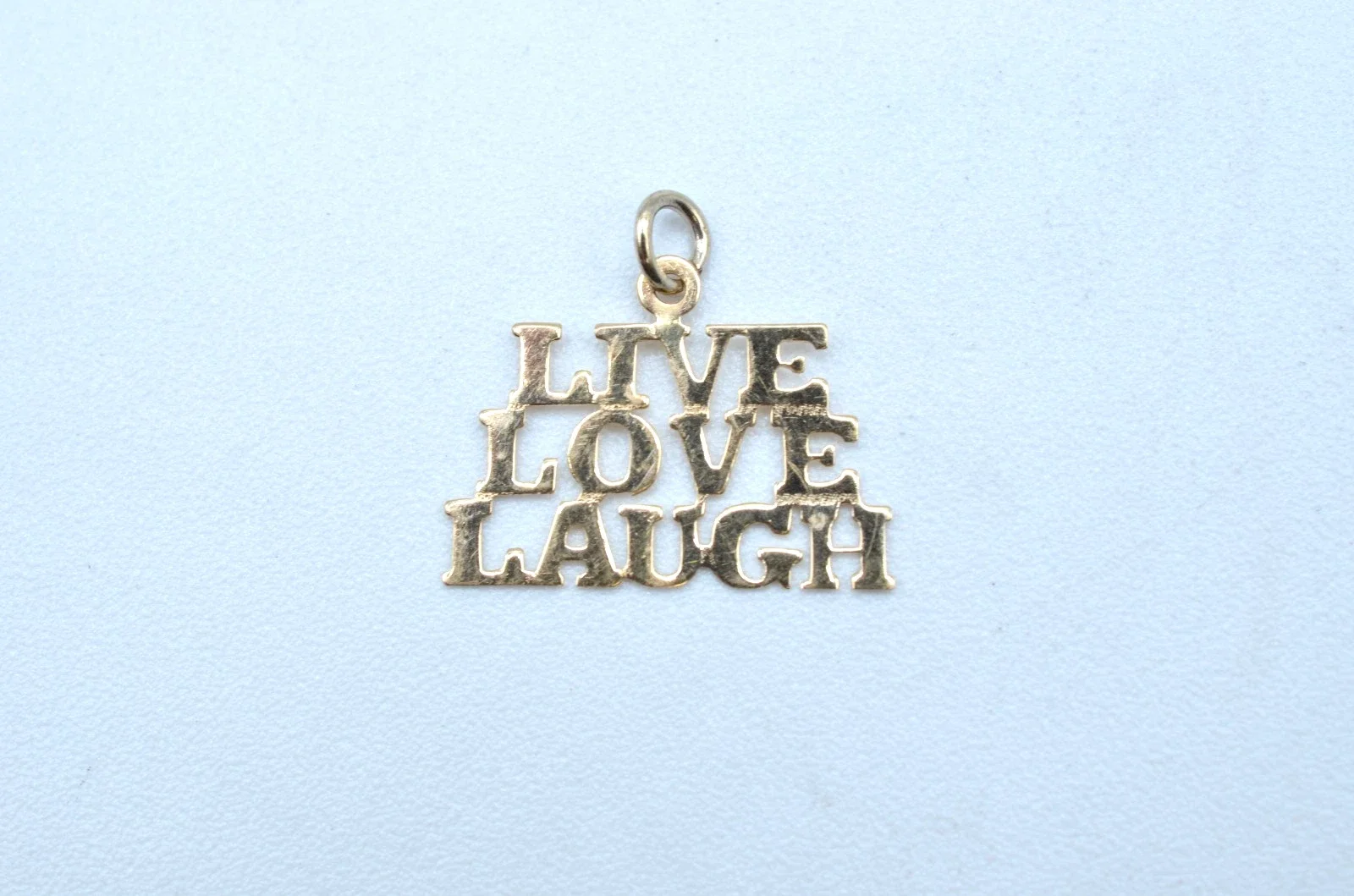 Vintage 14K Gold “Live Love Laugh” Pendant Charm 0.4g Sentimental