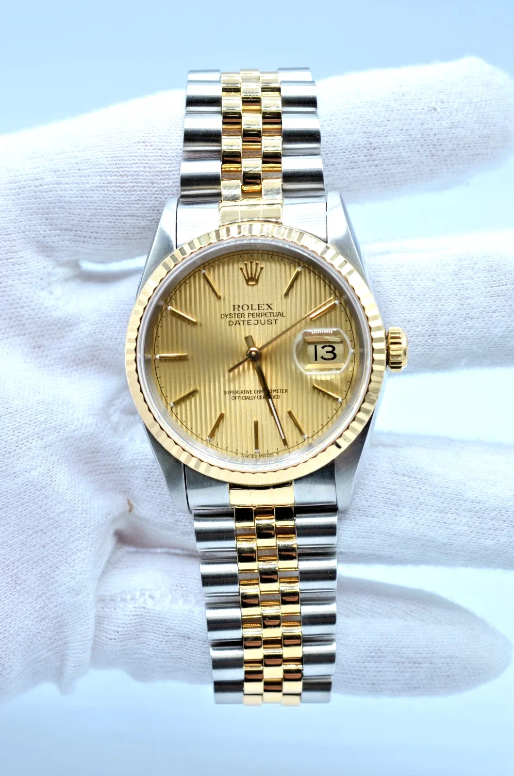 Rolex Datejust 16233 36mm Two Tone Jubilee Tapestry Dial U Serial