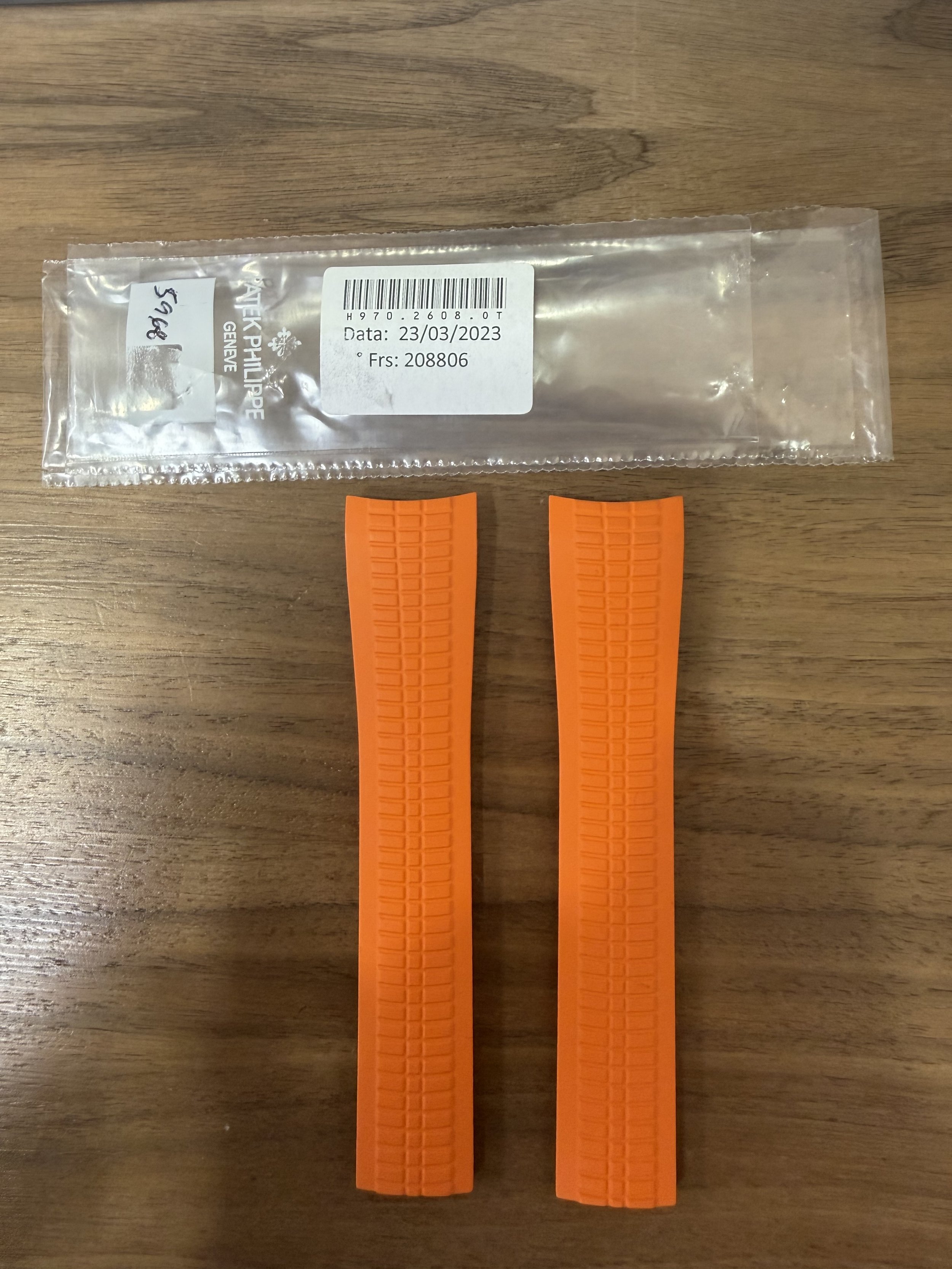 Authentic Patek Philippe Aquanaut Orange Rubber Strap 22mm x 18mm 5968A OEM New
