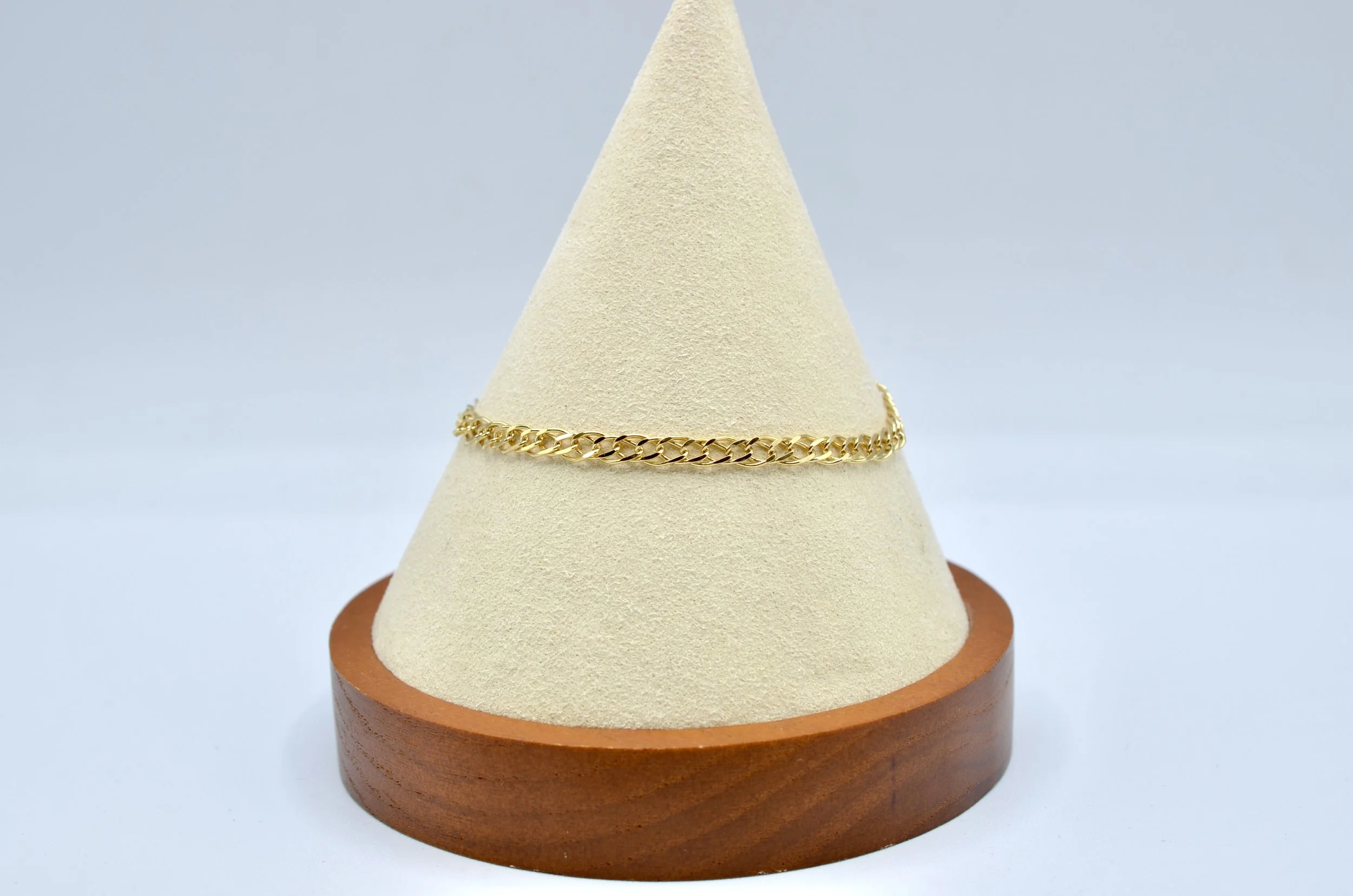 14K Yellow Gold Italian Link Bracelet 7” 4mm Lobster Clasp 3.7g Unisex Italy