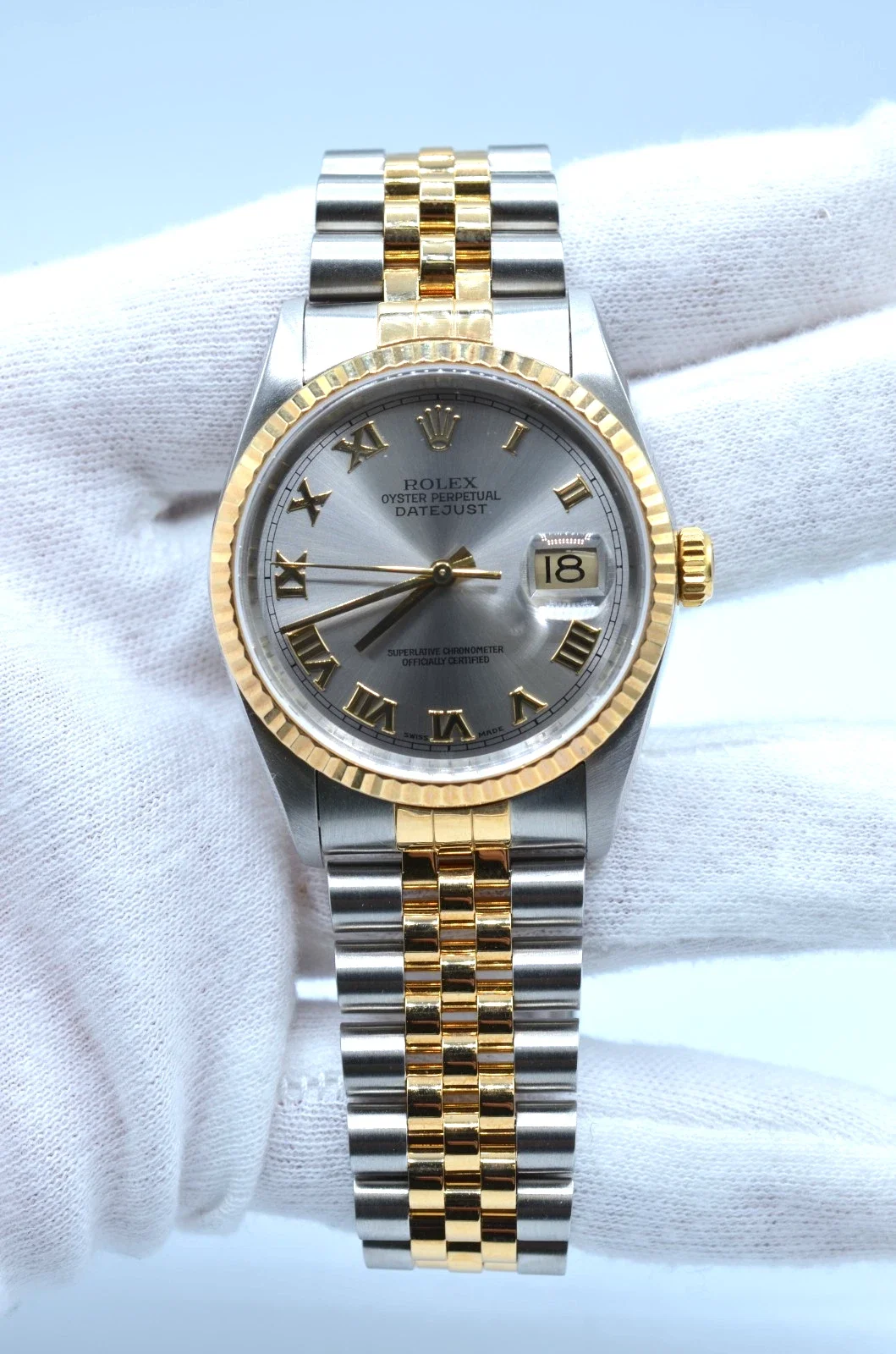 Rolex Datejust 16233 36mm Two Tone Jubilee Roman Dial Y Serial 2001