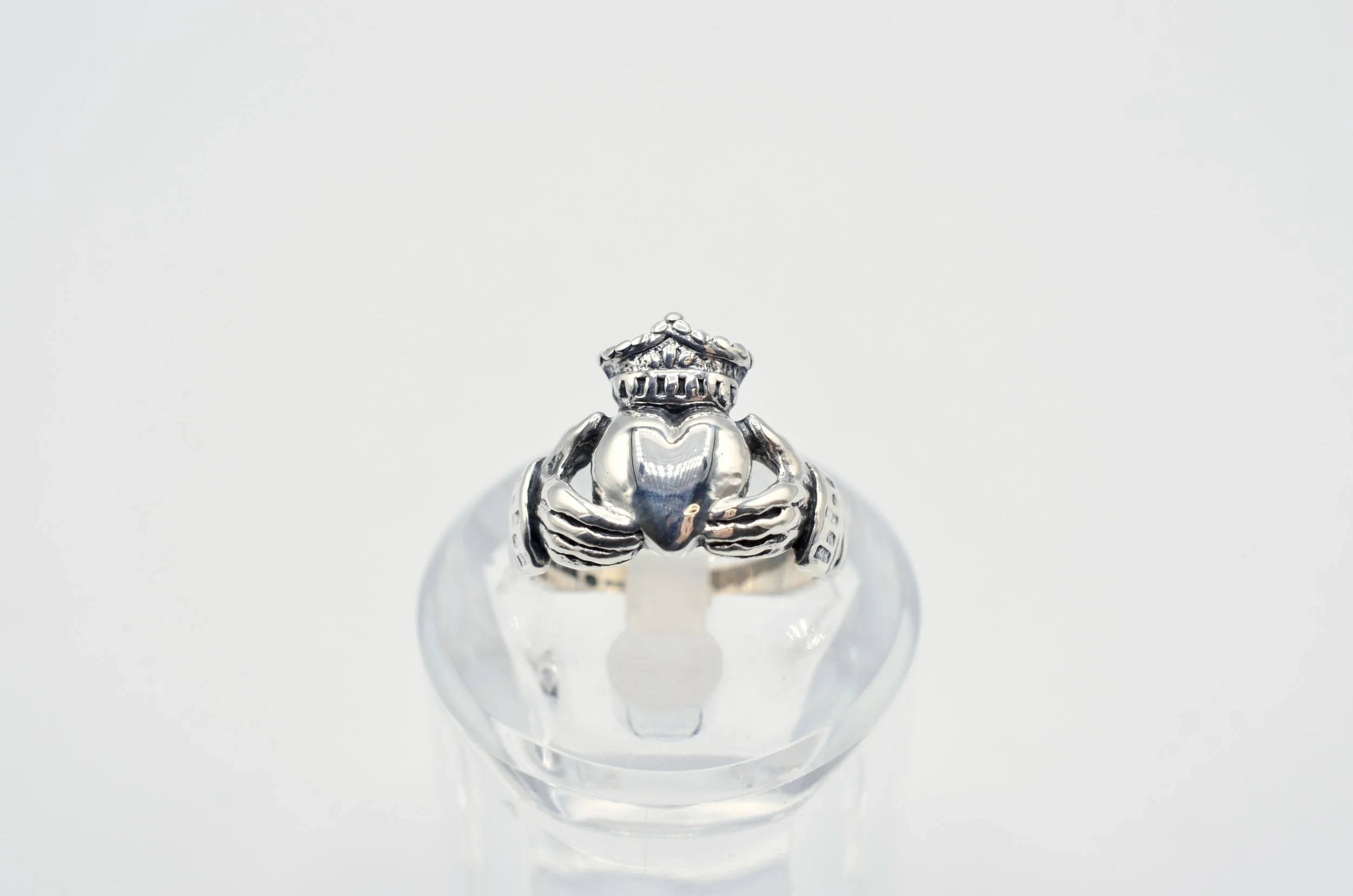 Sterling Silver Claddagh Ring Size 5.5 Irish Heart Crown Hands Ring 4.3g