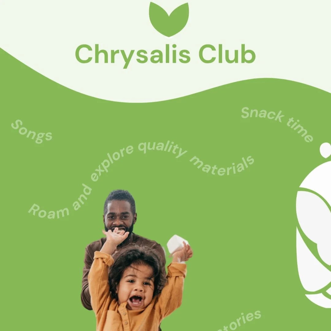 Our Chrysalis Club is back!
We will have our first session at our new location- Our home based nursery setting. 
We can't wait to welcome some of you back and meet some new people. 
This session is dedicated to little people, from when they start wal