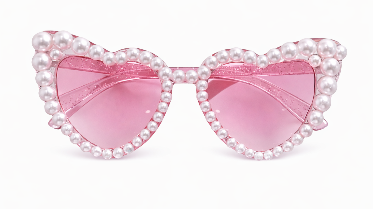 Strawberry Glitter Pearl Hearts