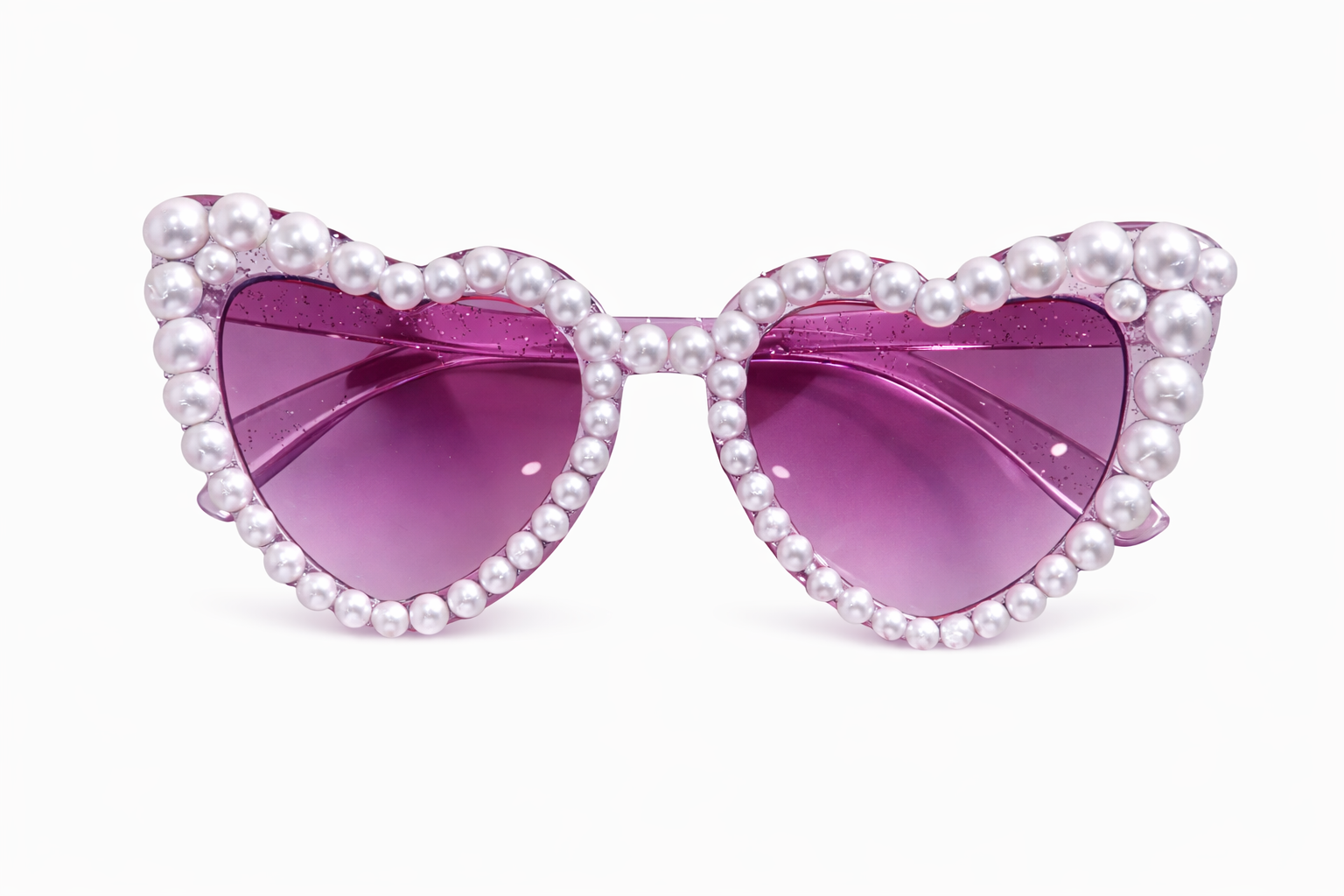 Grape Glitter Hearts with Pearls