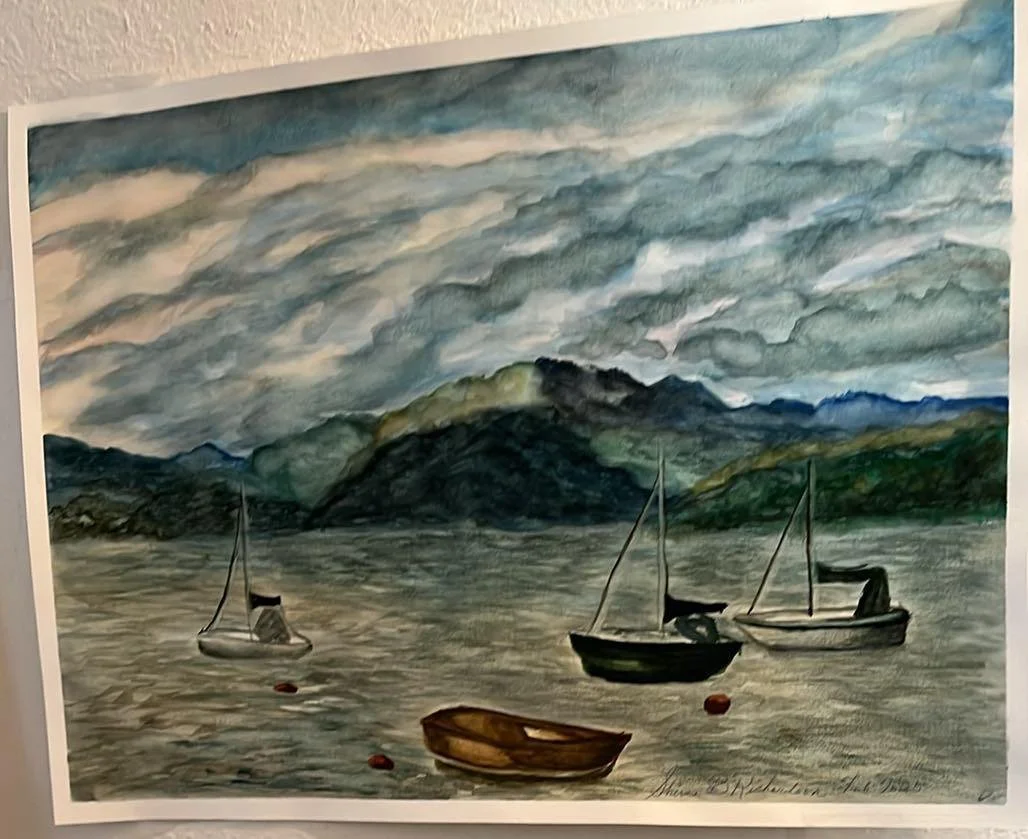 Print (Copy) - Scotland Boats - Print approx 8"x10" - Watercolor by Shira R