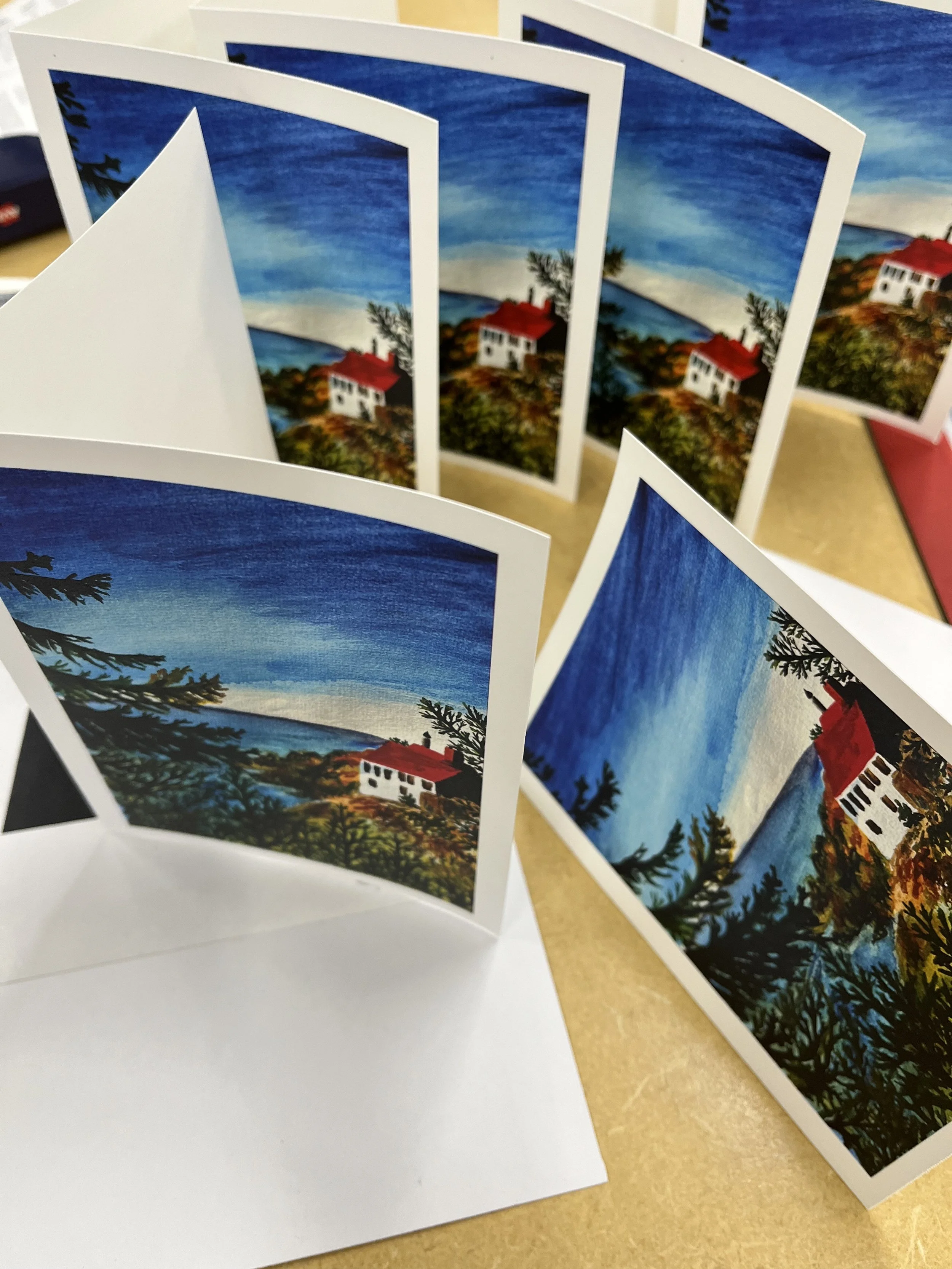 Note Card Set of 6: Oregon Seascape- Watercolor Print (copy) on Blank Note Card - By Shira Richardson