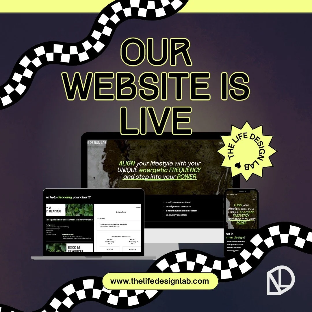 OUR WEBSITE IS LIVE! ✨ use the 🔗 in our bio to get your FREE human design chart &amp; a little discount to thank you for checking us out 🖤 

*promo expires july 31st

#website #websitelaunch #smallbusiness #humandesign #theLDlab #lifedesign #HDread