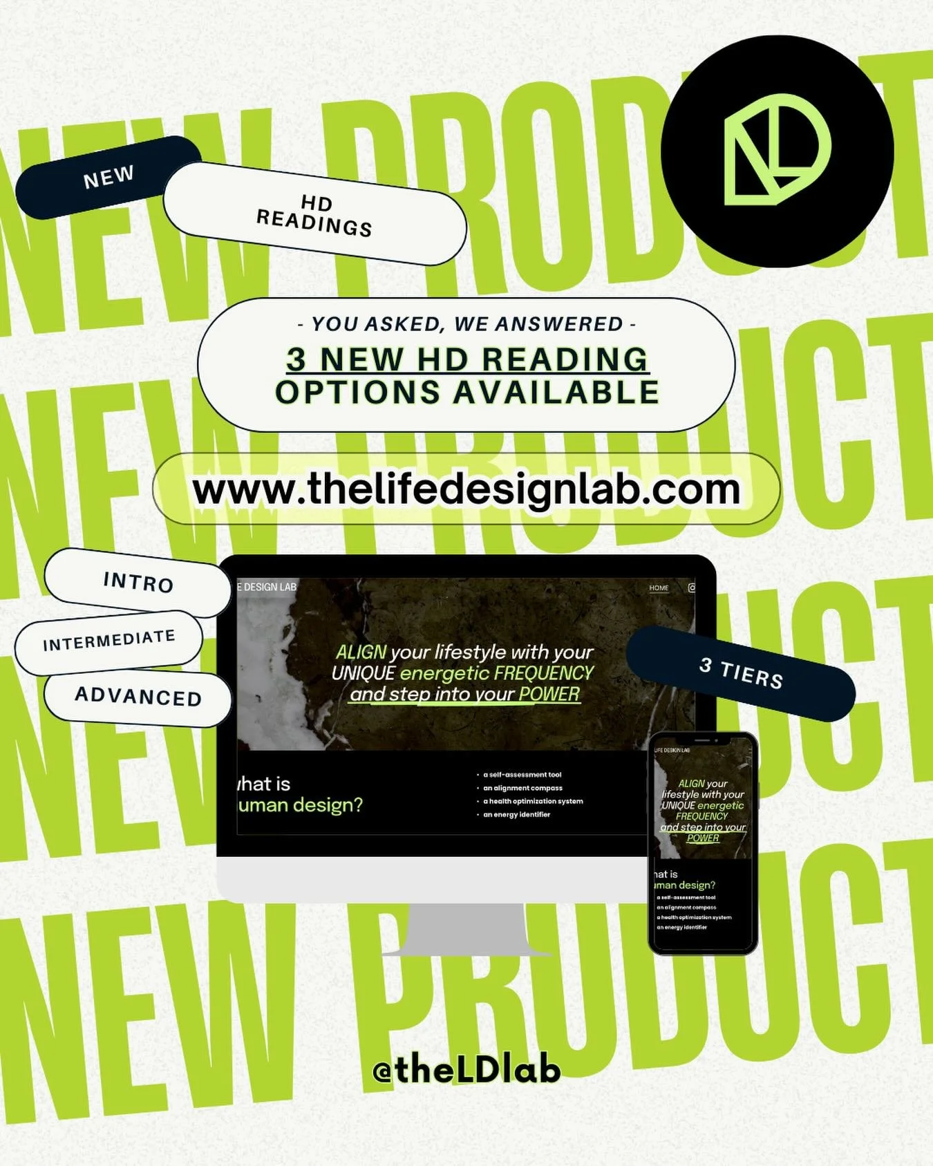 we are stoked to announce 3 NEW HD READING OPTIONS available on our website! 💚✨

we endeavor to offer an affordable range of readings to make the LDL a more accessible resource for everyone 🤘🏽

book an HD reading with us at the link 🔗 in our bio 