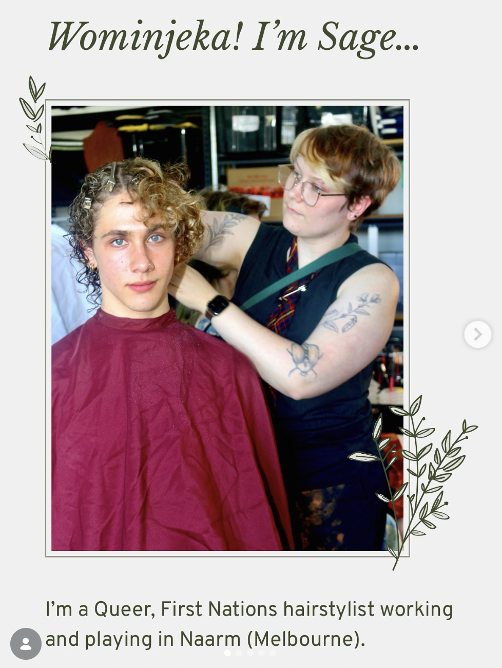 Cast of hair set with curly natural blond hair receiving a haircut from Jet Sage Hair, while looking directly into the camera with blue eyes