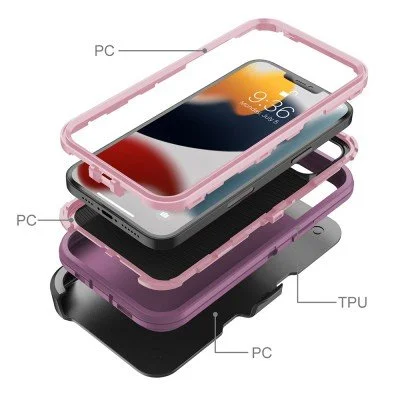 Shockproof Robot Armor Hard Plastic Case with Belt Clip for iPhone 14 Plus / 15 Plus