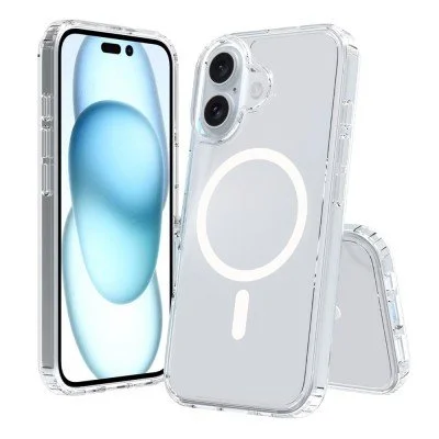 High Quality Acrylic + TPU Hybrid Transparent Magsafe Case for iPhone 16e