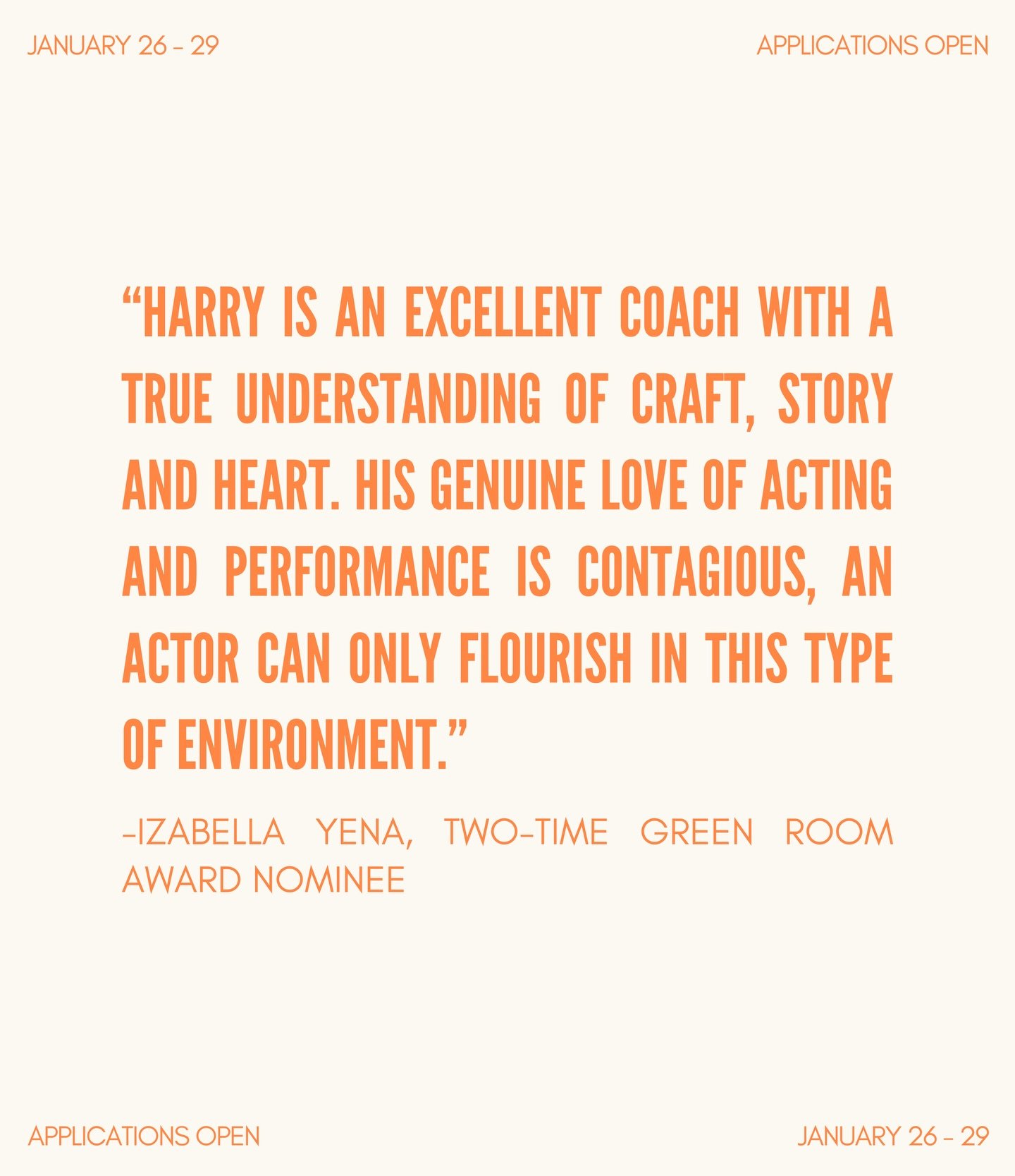 Push your artistry further with &lsquo;In Scene Advanced&rsquo; with Associate Artistic Director, Harry Haynes at 16th Street. January 26th - 29th. Link in bio.