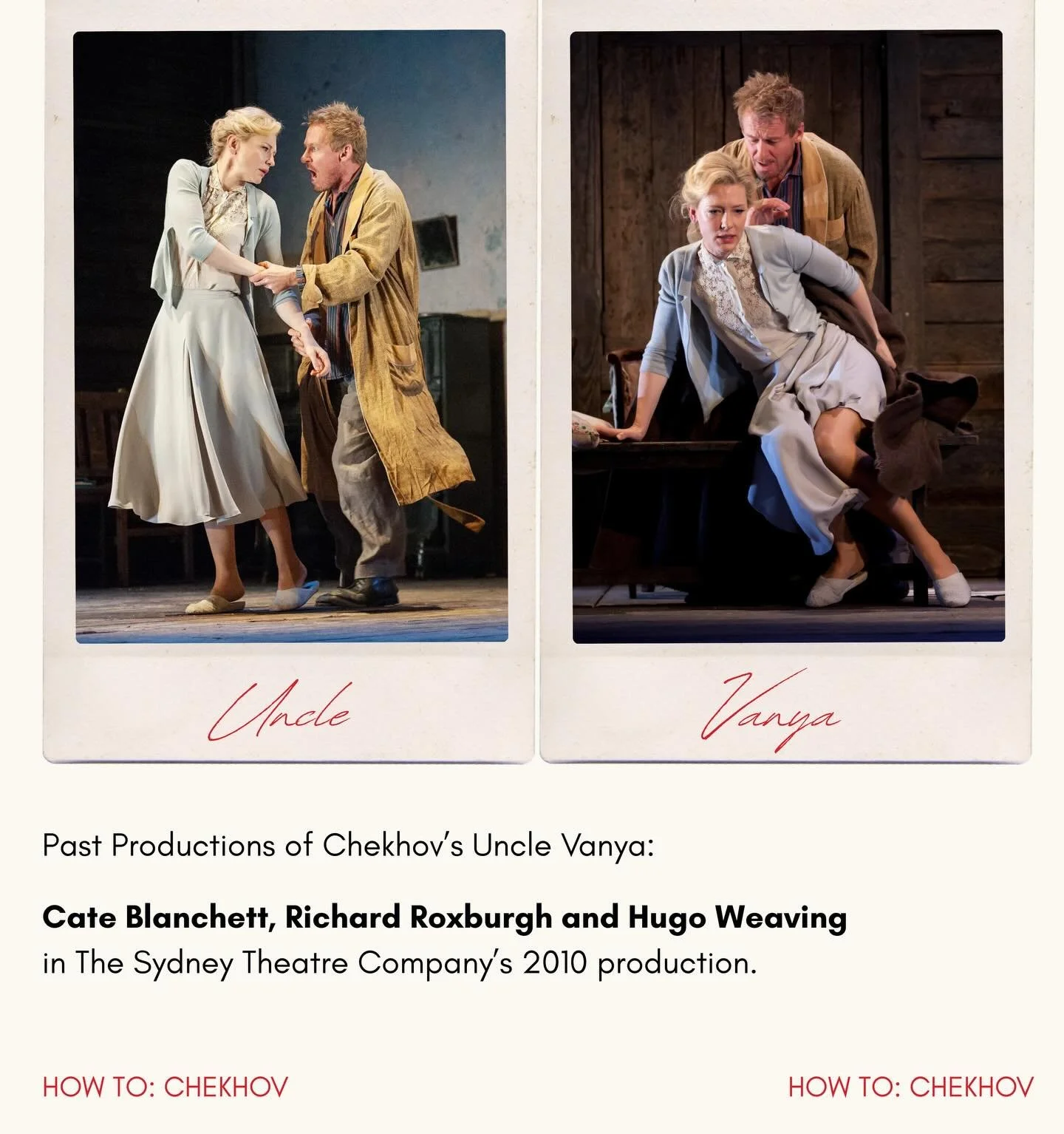 Chekhov&rsquo;s works remain a pinnacle for actors worldwide, being performed year in and year out by the industries best. Here is a look at various iterations of Uncle Vanya, just one of Chekhov&rsquo;s many masterpieces we will explore during our u