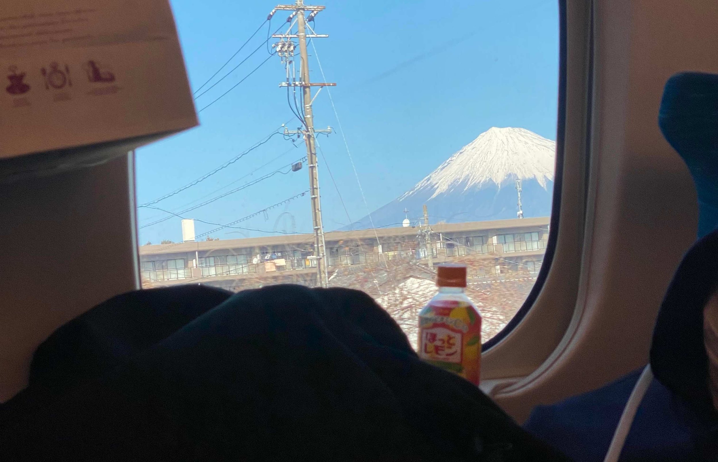 view of mt fuji from shinkansen japan