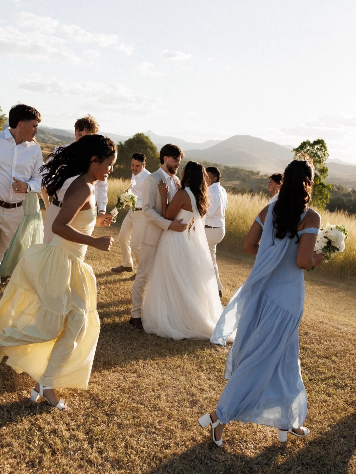 Nobody wanted this magical moment to end! 🕊️⁠
⁠
After Sarah &amp; Hamish said their vows, the whole world seemed to exhale. Their people flooded in around them, laughing, embracing, wiping tears, as the golden hour light swept across the hinterland 