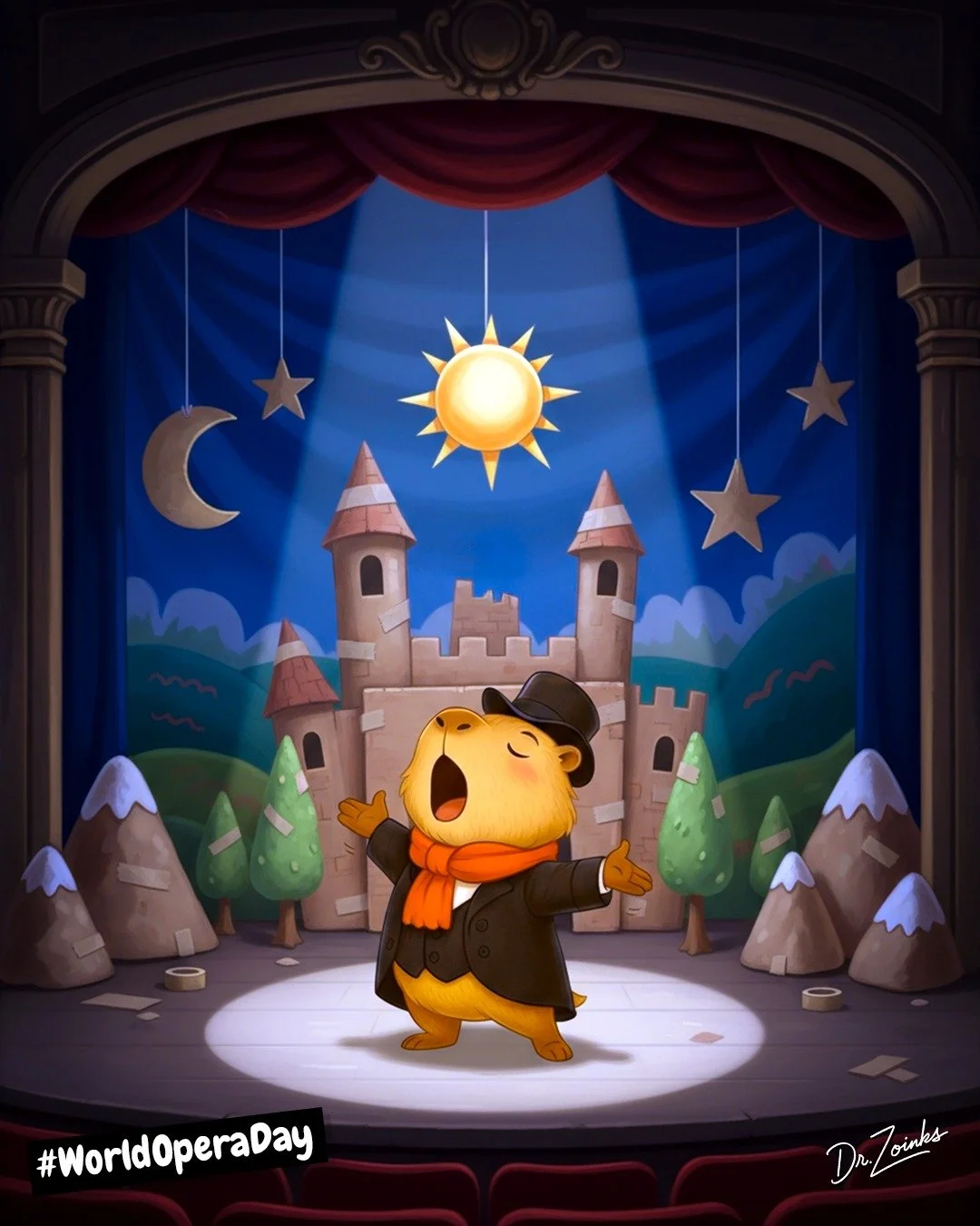 Hit the high notes!

Did you know? World Opera Day is celebrated every year on October 25th. This day honors the art of opera and its power to connect people through music, drama, and emotion. Created to celebrate the birthdays of legendary composers