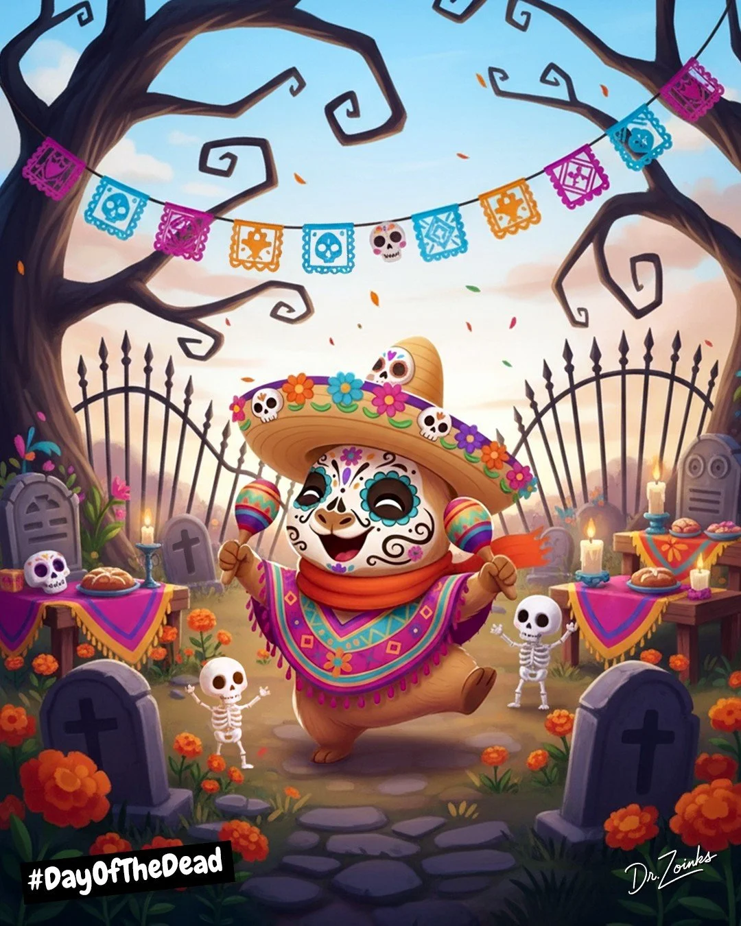 Colorful Celebrations!

Did you know? Day of the Dead (Dia de los Muertos) is a joyful and colorful holiday celebrated on November 1st and 2nd. Families honor and remember loved ones who have passed away by creating beautiful altars, decorating with 