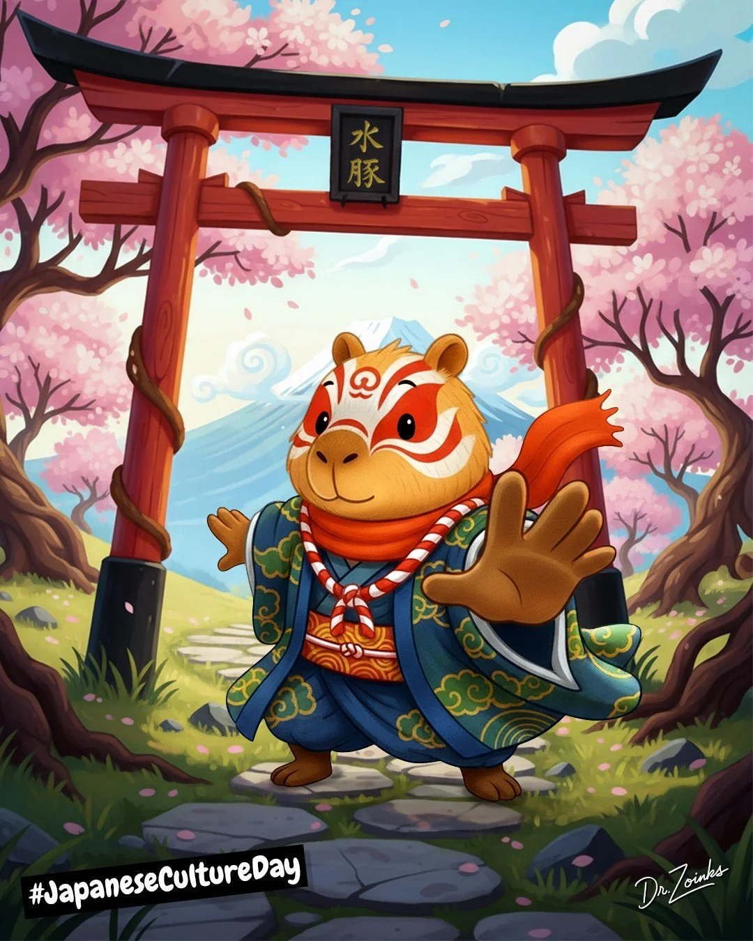 Capybara Kabuki

Did you know? Japanese Culture Day is celebrated every year on November 3rd. This special day is all about appreciating the beauty of Japanese traditions, arts, and innovations. From elegant tea ceremonies and vibrant festivals to th